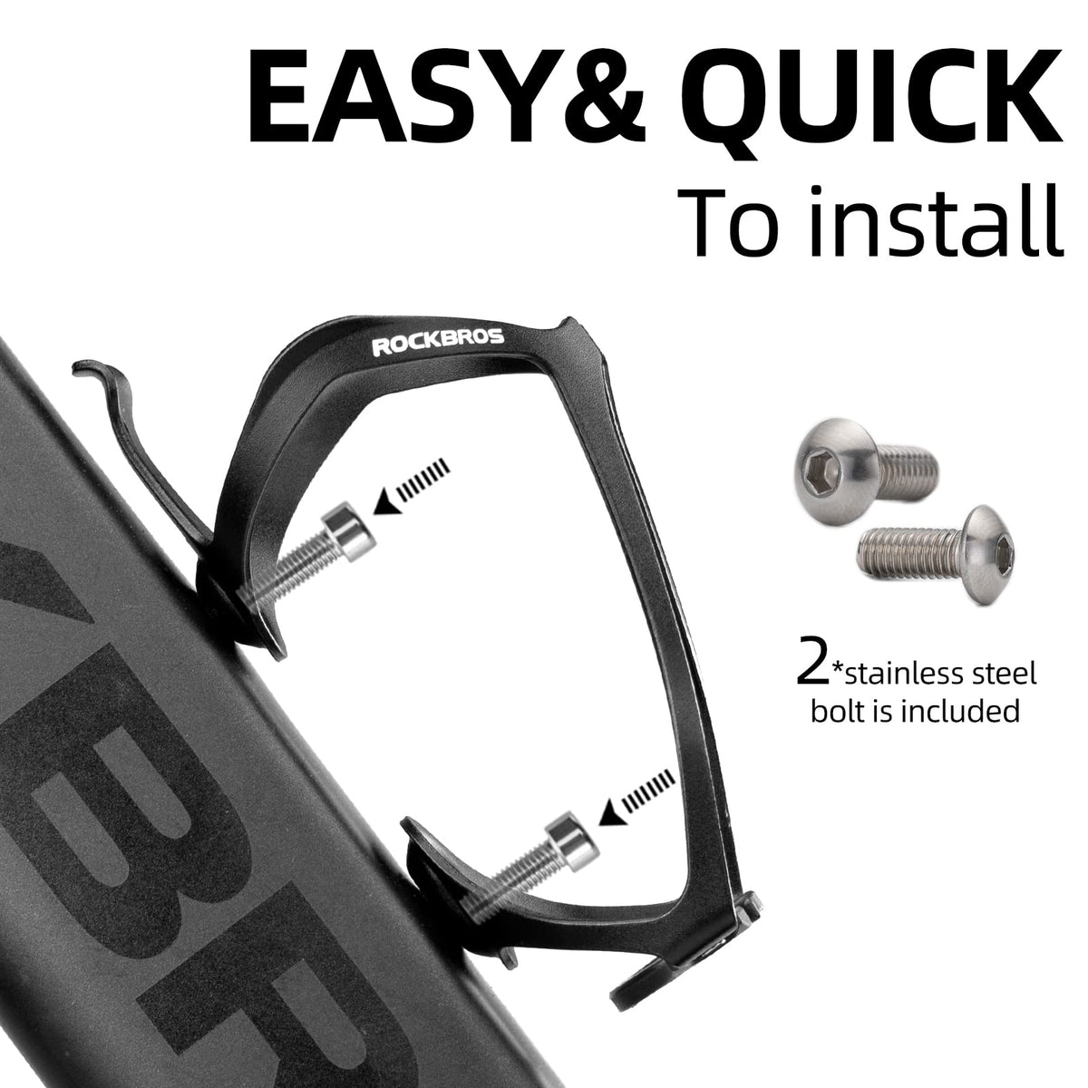 ROCKBROS Lightweight Aluminum Bike Water Bottle Cage Secure Adjustable Holder for Cycling