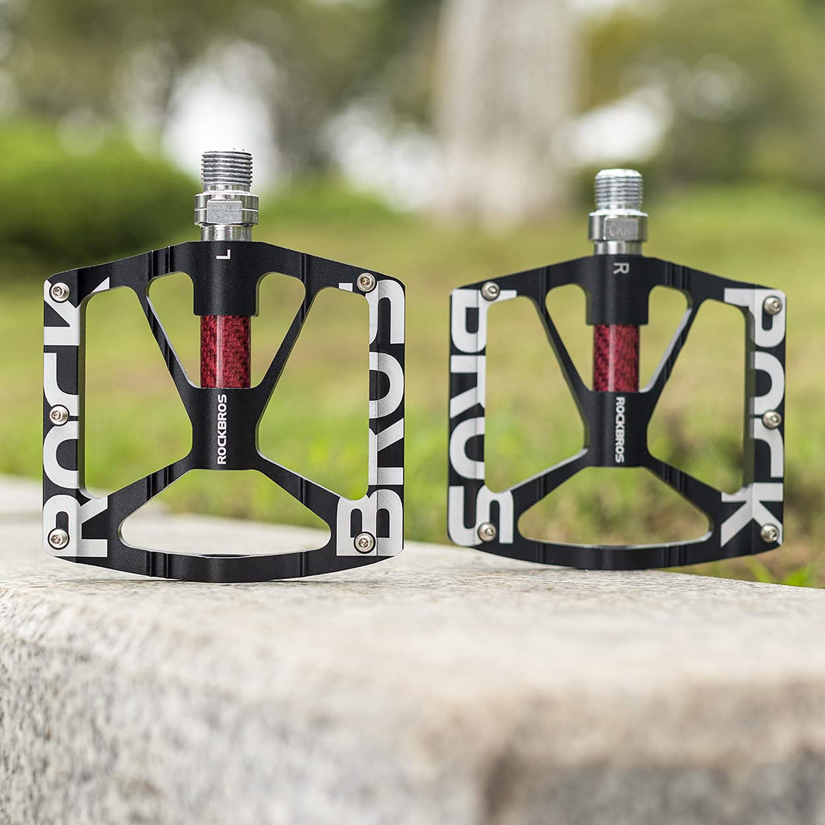 ROCKBROS Mountain Bike Pedals MTB BMX  Pedals CNC Non-Slip Lightweight Aluminum Alloy Bicycle Pedals 9/16" - ROCKBROS