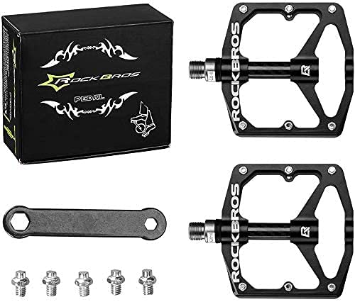 ROCKBROS Mountain MTB Bike Flat 9/16 Lightweight Carbon Fiber Sealed Bearing Pedals - ROCKBROS