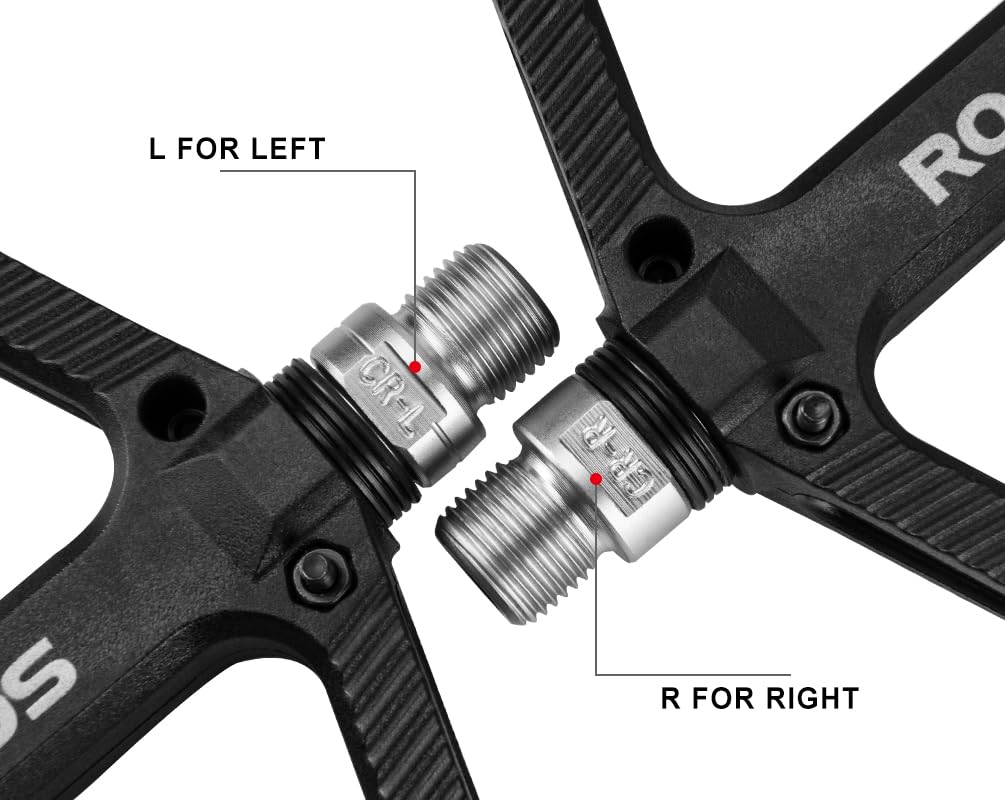 ROCKBROS Mountain Bike Pedals Nylon Composite Bearing 9/16" MTB Bicycle Pedals with Wide Flat Platform - ROCKBROS