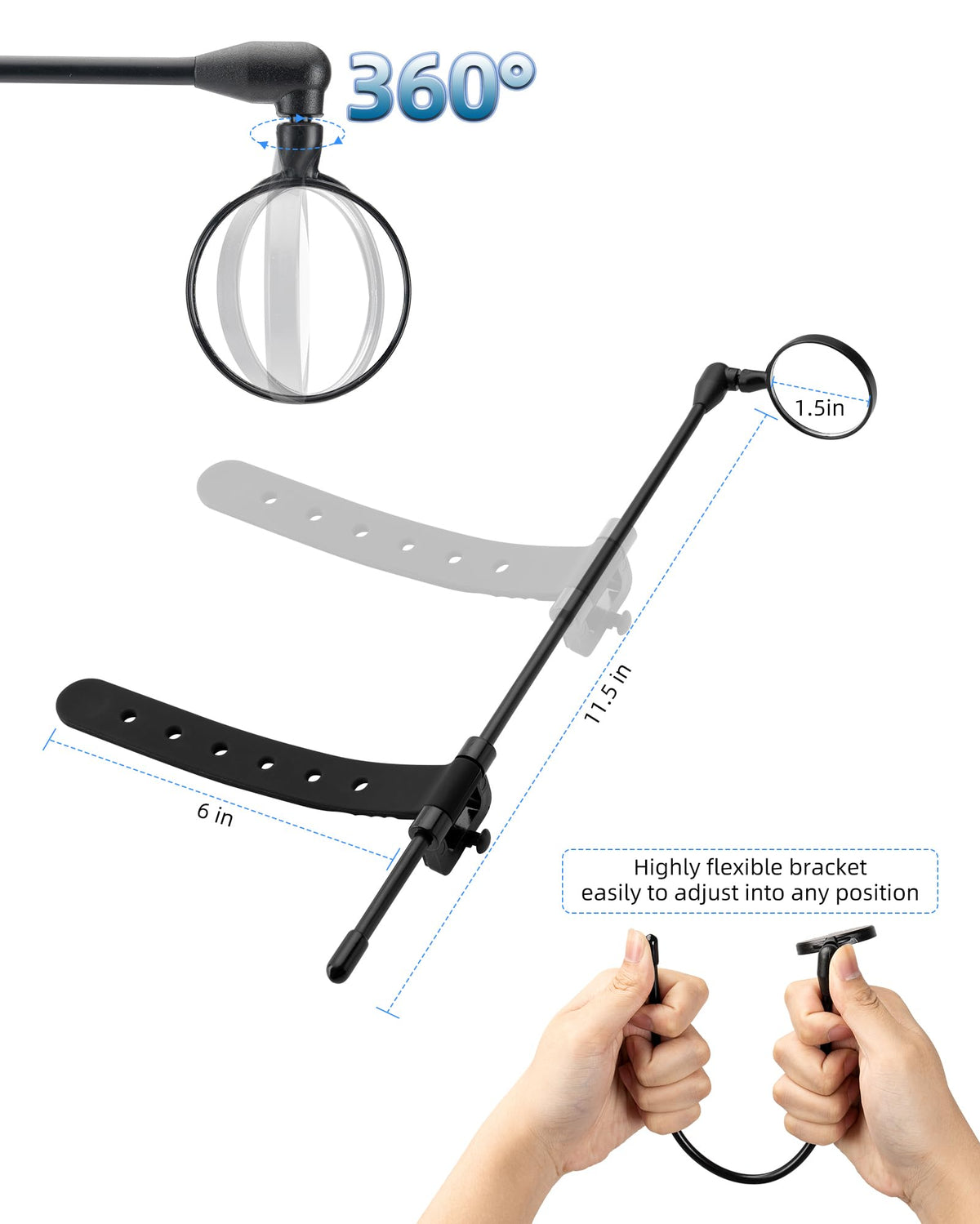 ROCKBROS Bike Helmet Mirror Detachable Fixing Way ycling Mirror - ROCKBROS