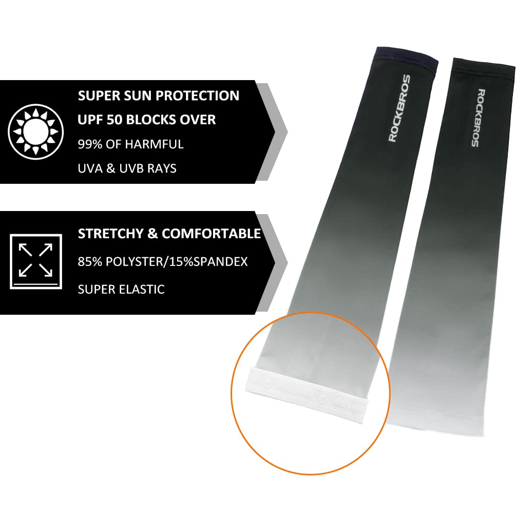 ROCKBROS Sun Protection Arm Sleeves Cooling for Running Golf Fishing Cycling - ROCKBROS
