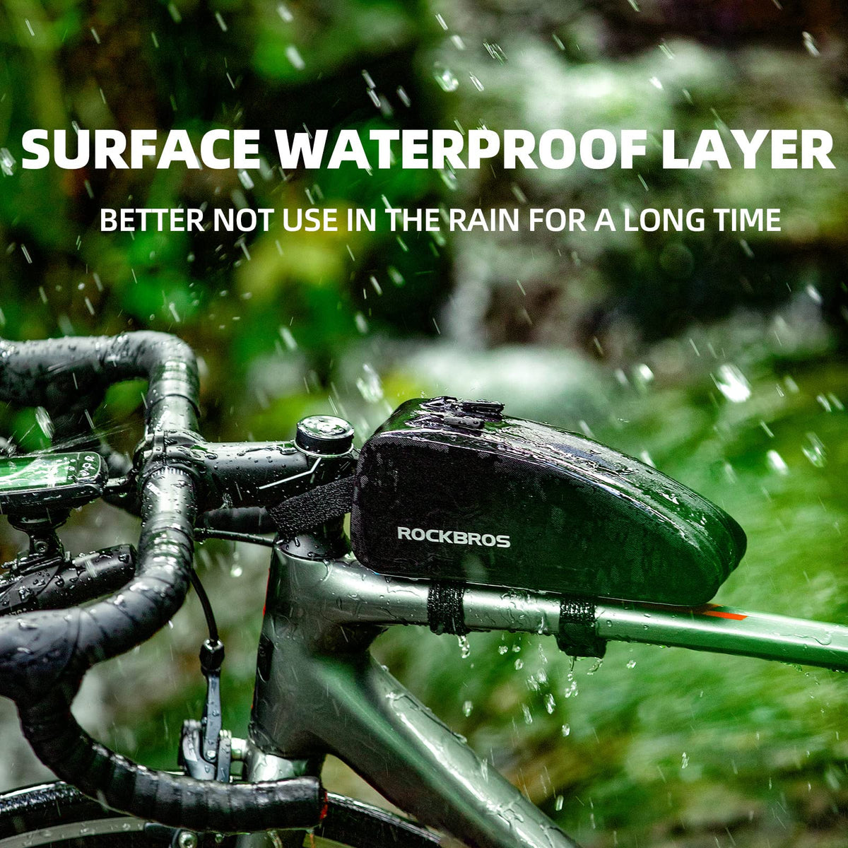 ROCKBROS Bike Bag Top Tube Bike Frame Bag Waterproof Two Zipper Pockets