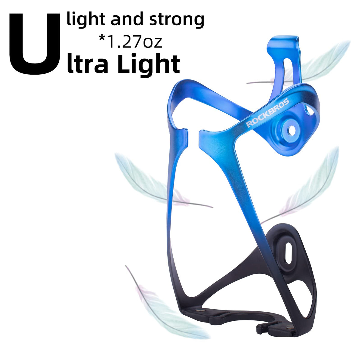 ROCKBROS Lightweight Aluminum Bike Water Bottle Cage Secure Adjustable Holder for Cycling
