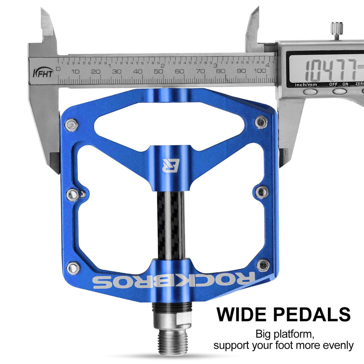 ROCKBROS Mountain MTB Bike Flat 9/16 Lightweight Carbon Fiber Sealed Bearing Pedals - ROCKBROS