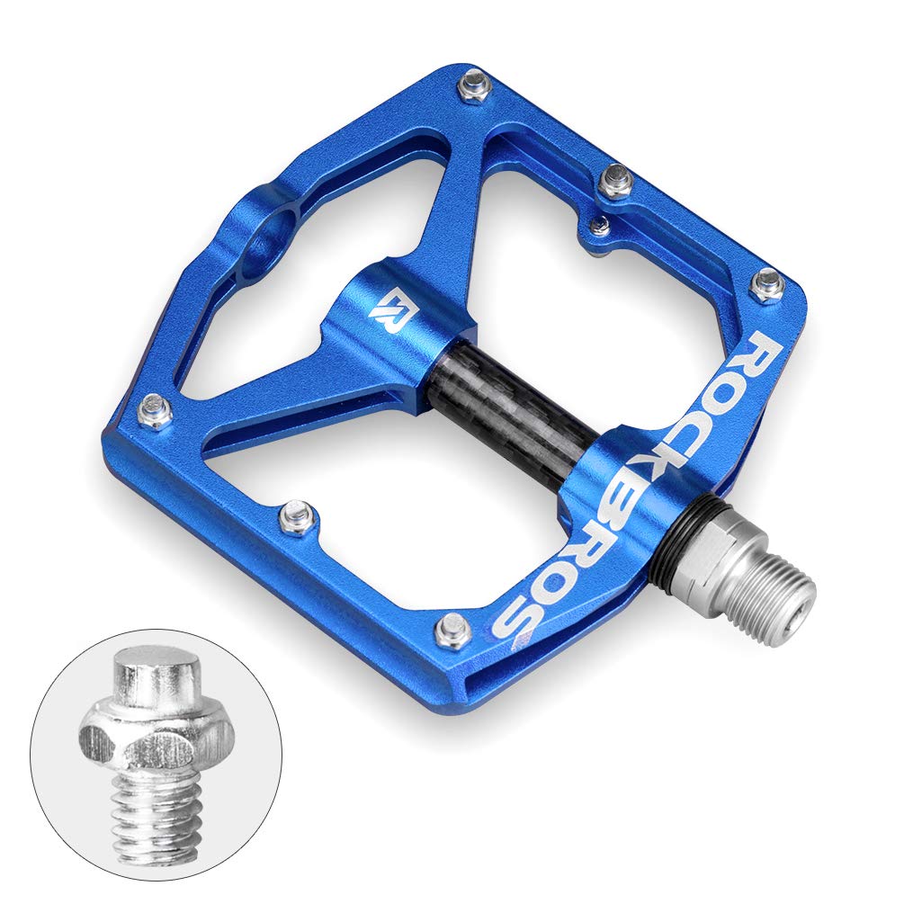 ROCKBROS Mountain MTB Bike Flat 9/16 Lightweight Carbon Fiber Sealed Bearing Pedals - ROCKBROS