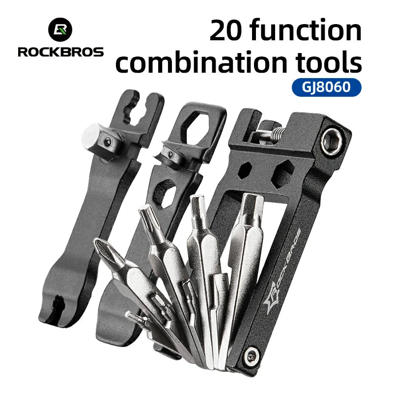 Kit de reparación de bicicleta plegable multiherramienta 20 en 1
