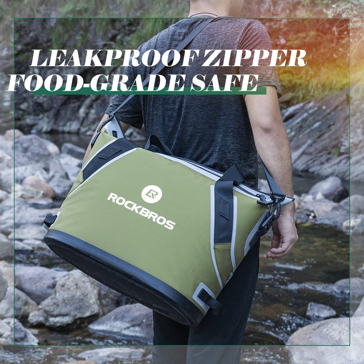 ROCKBROS Soft Cooler Insulated Leak Proof Cooler Bag Portable 36 Can - ROCKBROS