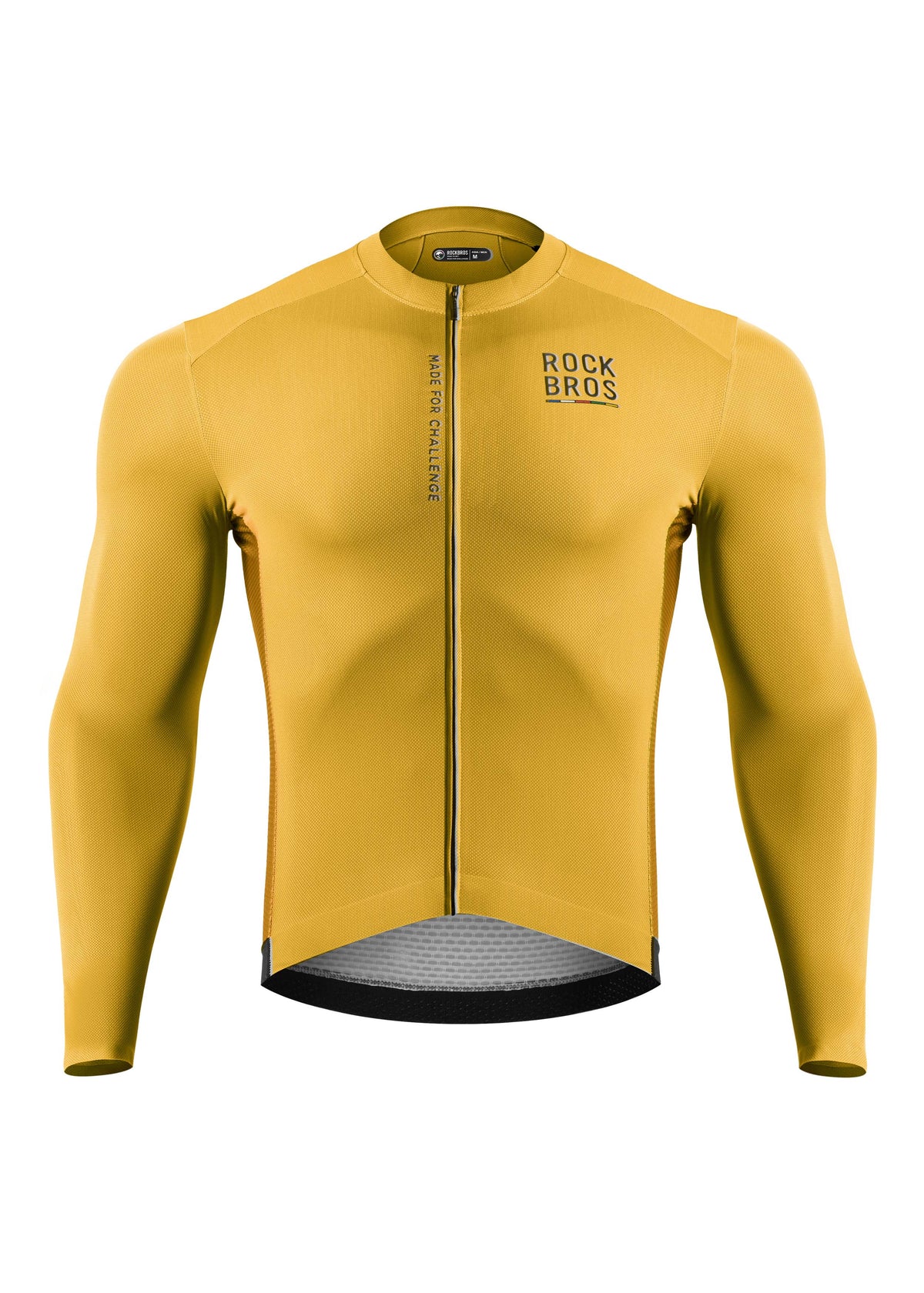 ROAD TO SKY Men's Cycling Long Sleeve Jersey ¢ò Yellow-Brown