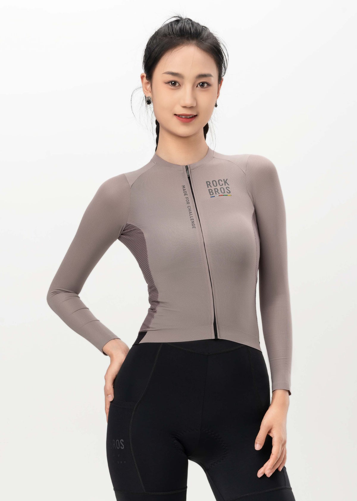 ROAD TO SKY Women's Cycling Long-Sleeved Jersey ¢ò Grey