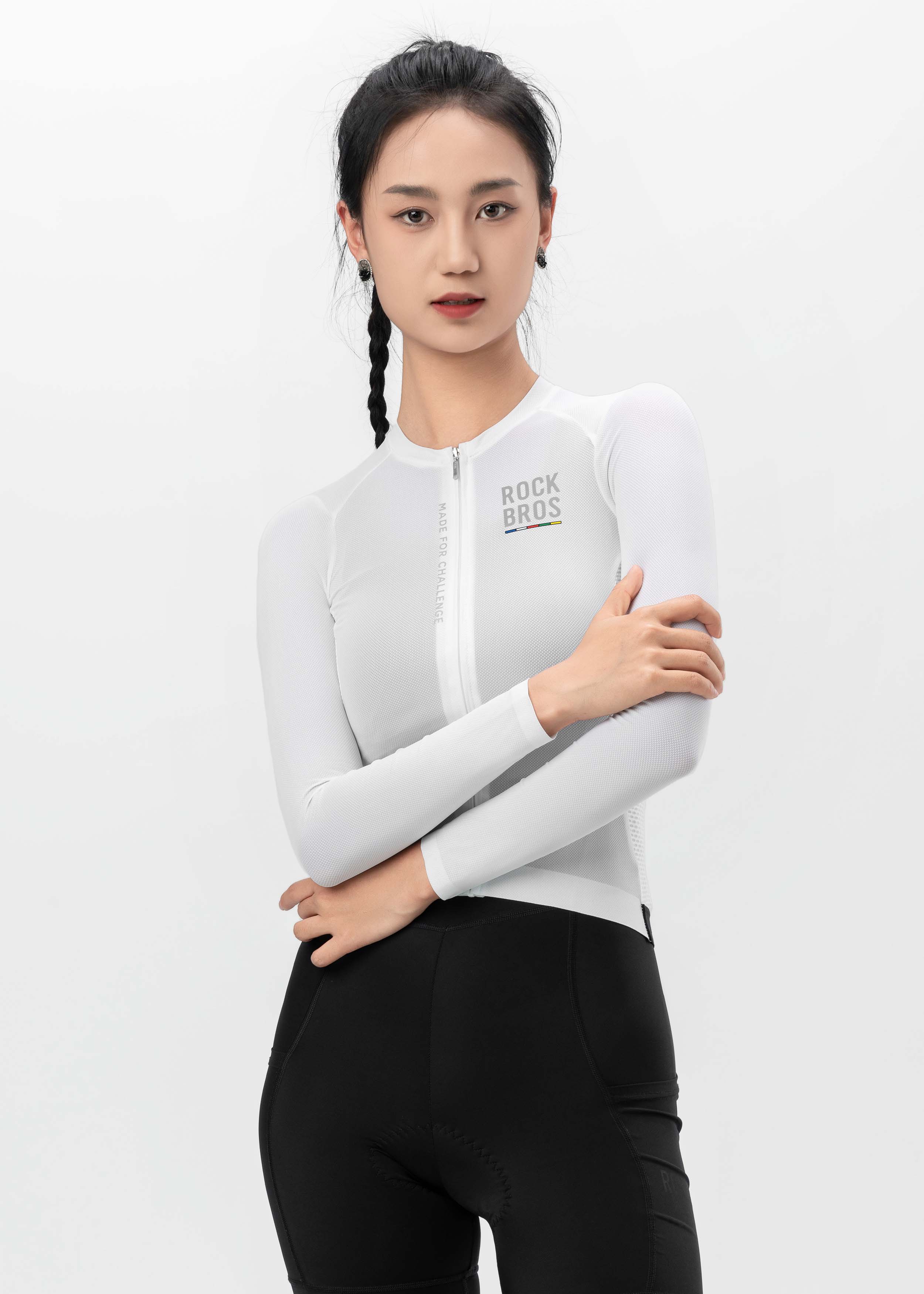 ROAD TO SKY Women's Cycling Long-Sleeved Jersey ¢ò White