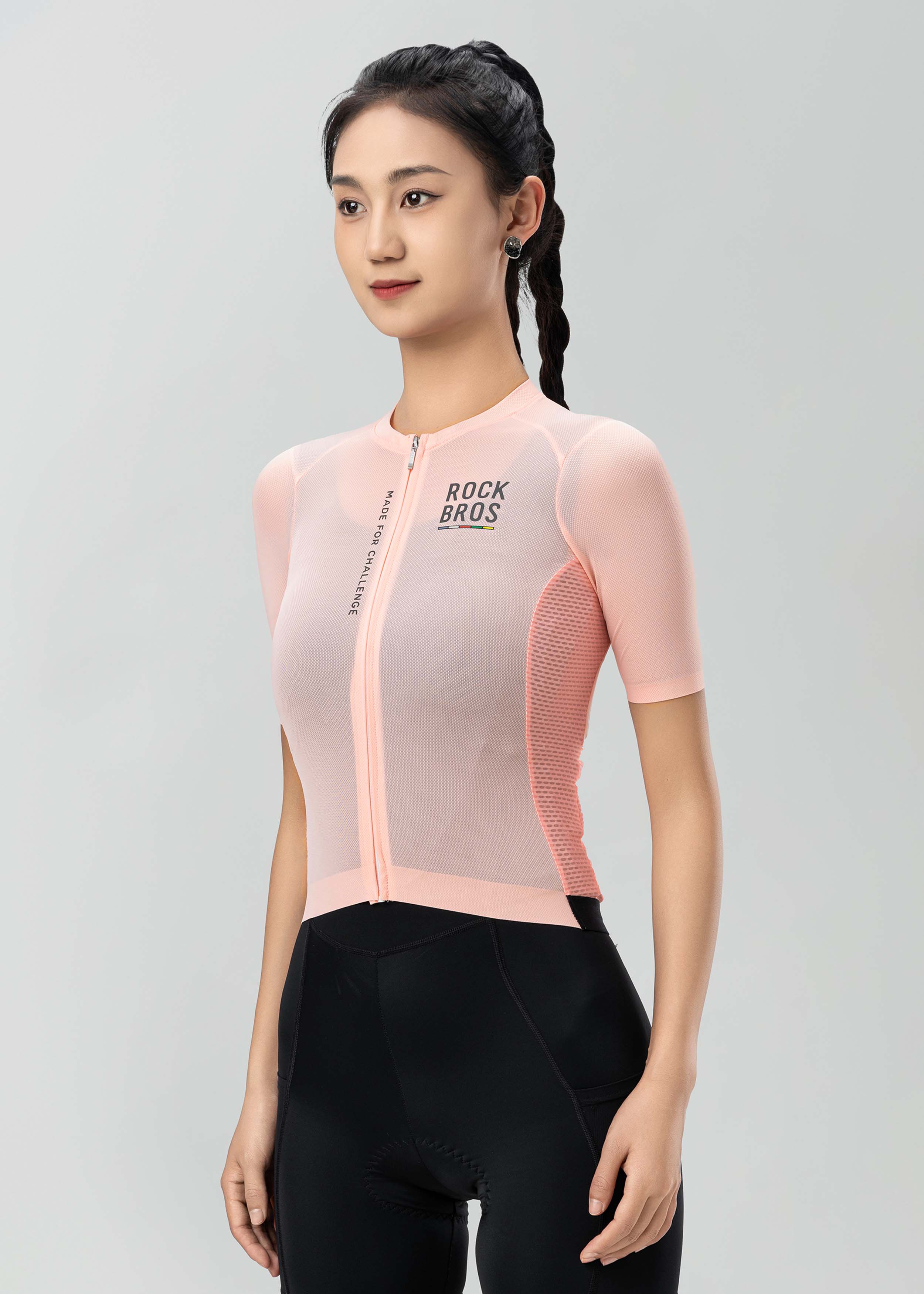 ROAD TO SKY Women's Cycling Short-Sleeved Jersey ¢ò Pink Orange