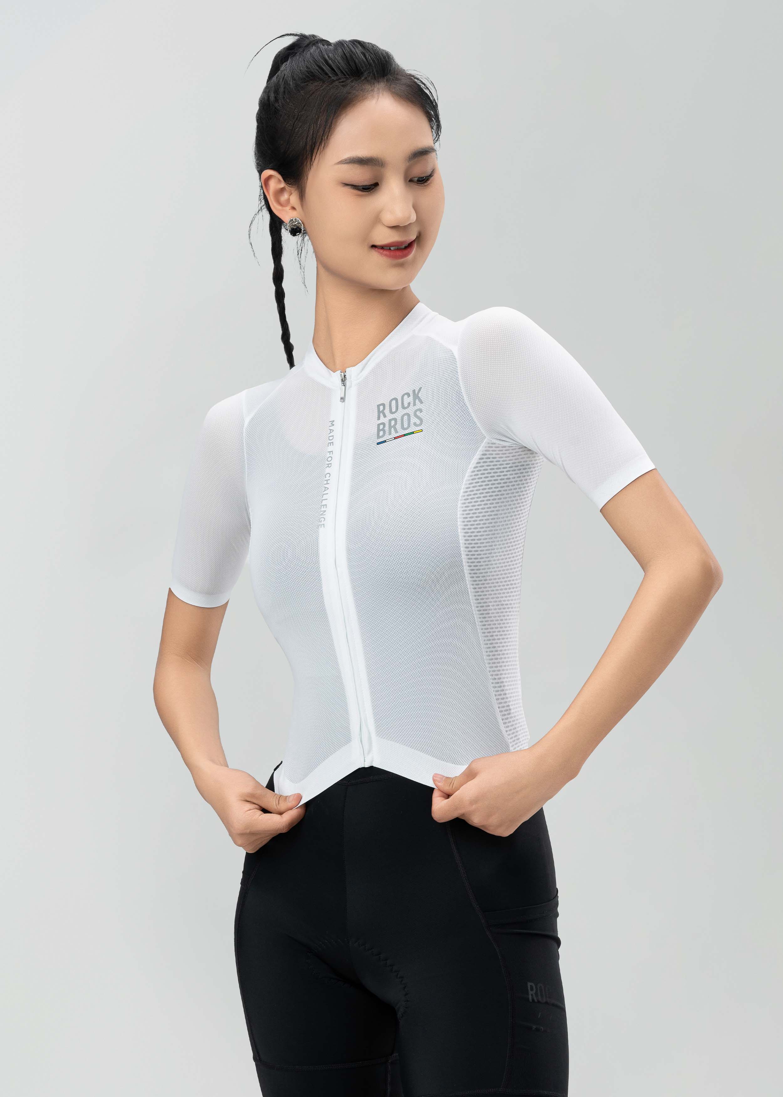 ROAD TO SKY Women's Cycling Short-Sleeved Jersey ¢ò White