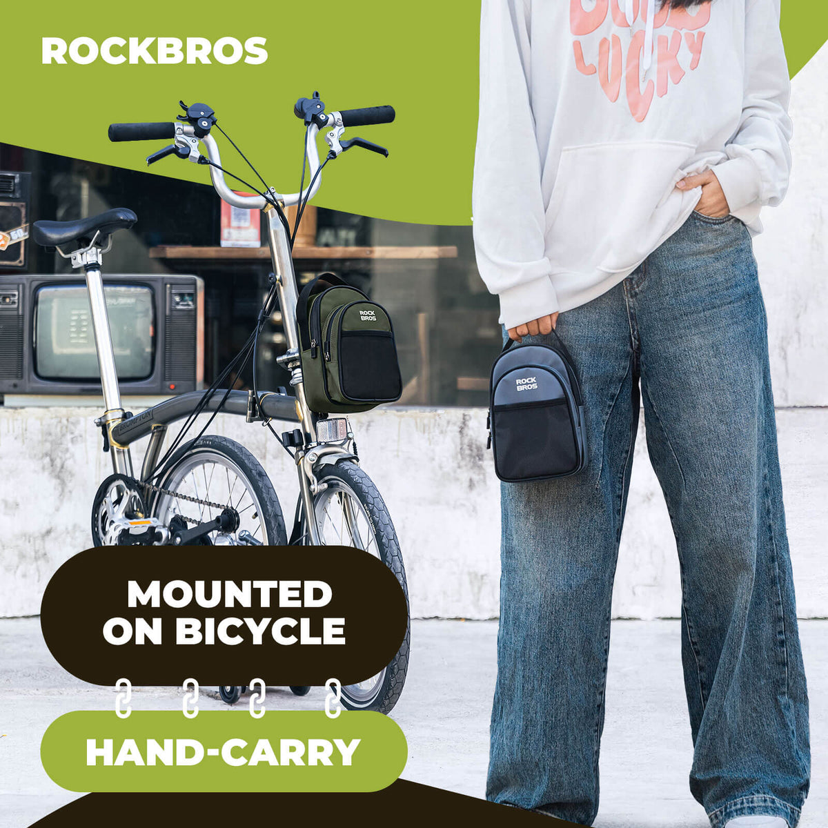 ROCKBROS Front Hanger Bag 1.8L – The Ultimate Storage Upgrade for Your Folding Bike!​