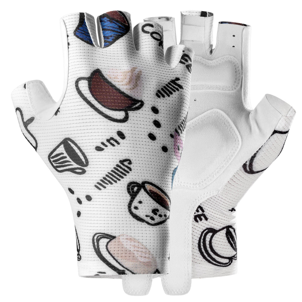 ROCKBROS Women's Half-Finger Cycling Gloves ¨C Ride Comfortably, Grip Confidently! #Style_White pattern