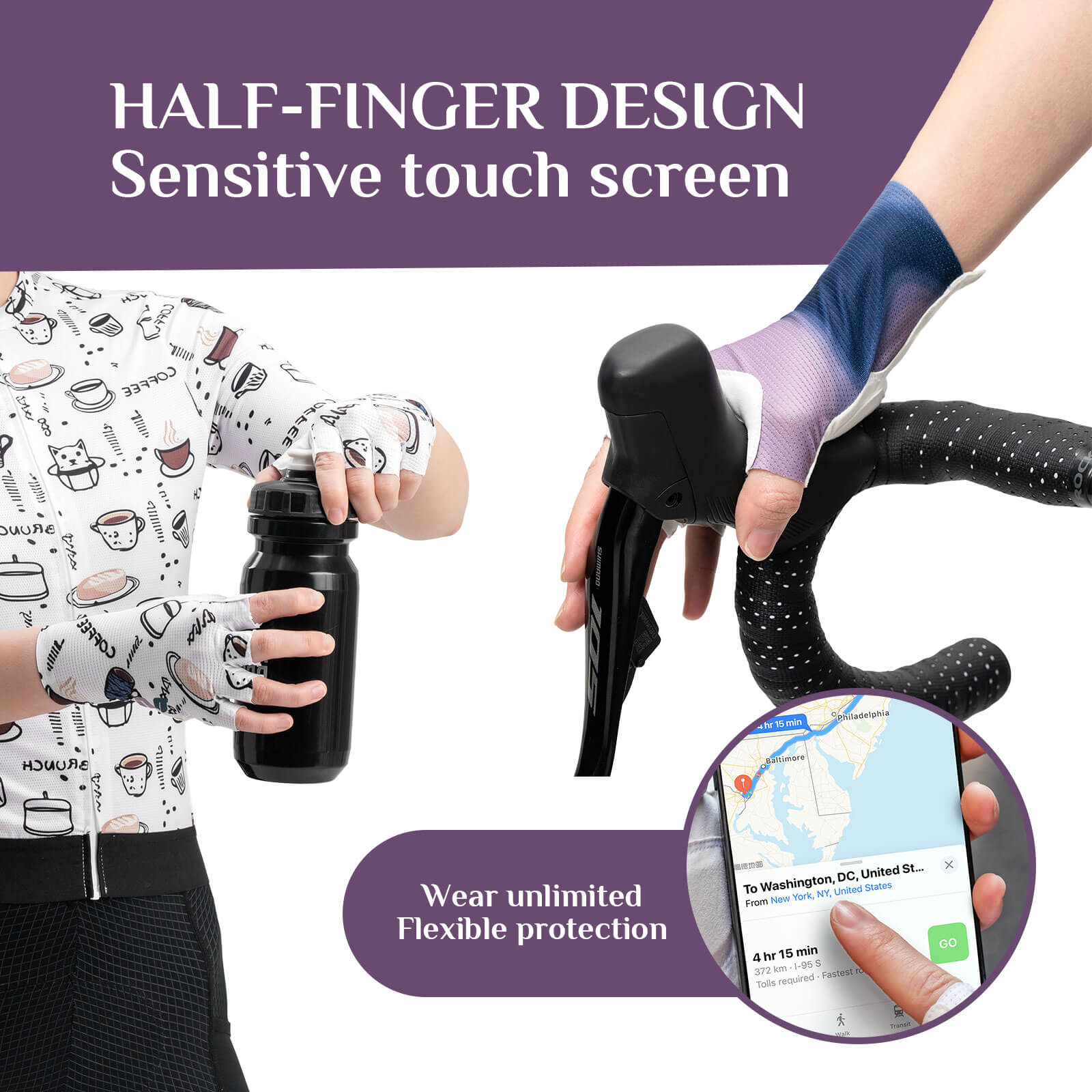 ROCKBROS Women's Half-Finger Cycling Gloves ¨C Ride Comfortably, Grip Confidently! 
