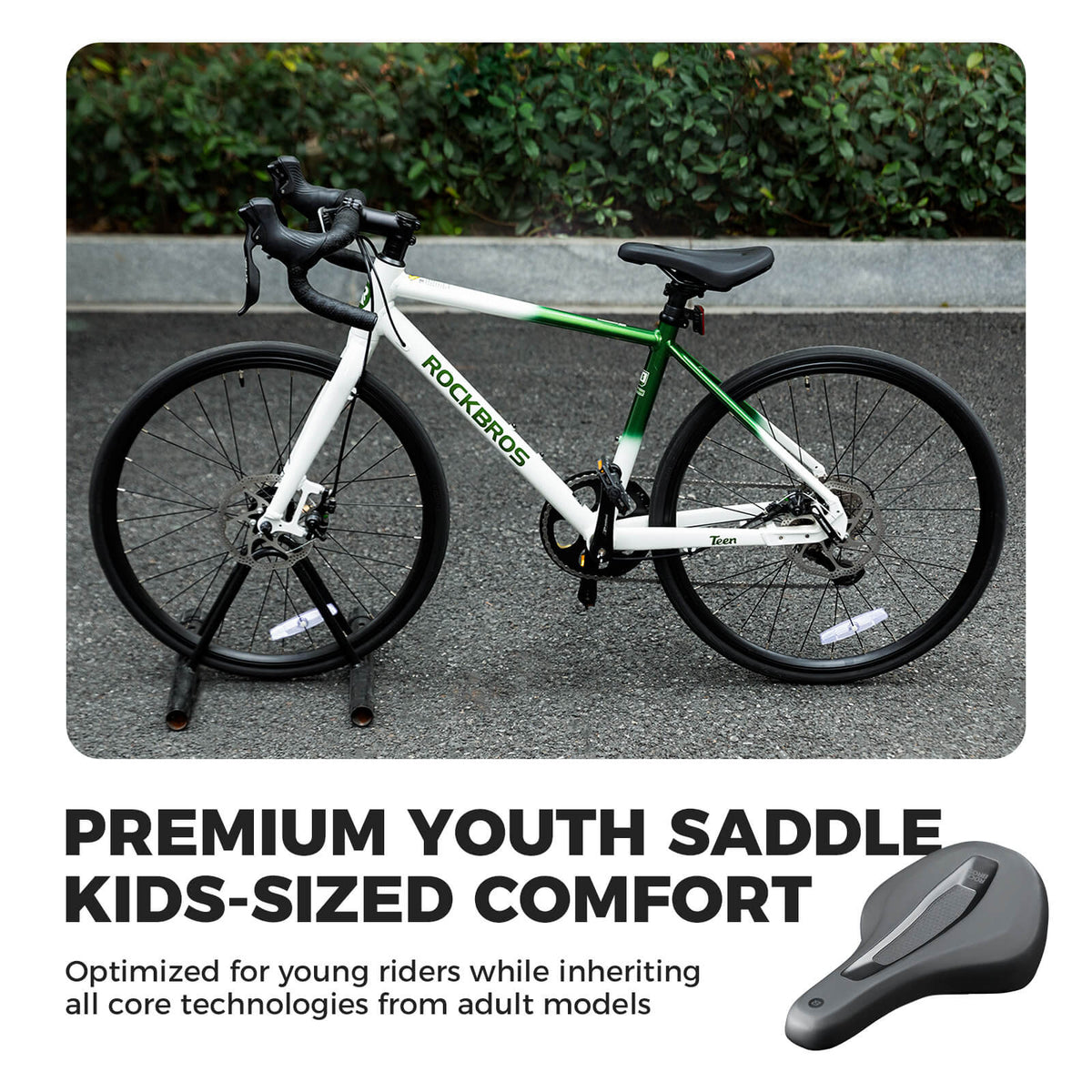 ROCKBROS Kids Bike Saddle – Comfort & Safety for Young Riders!​