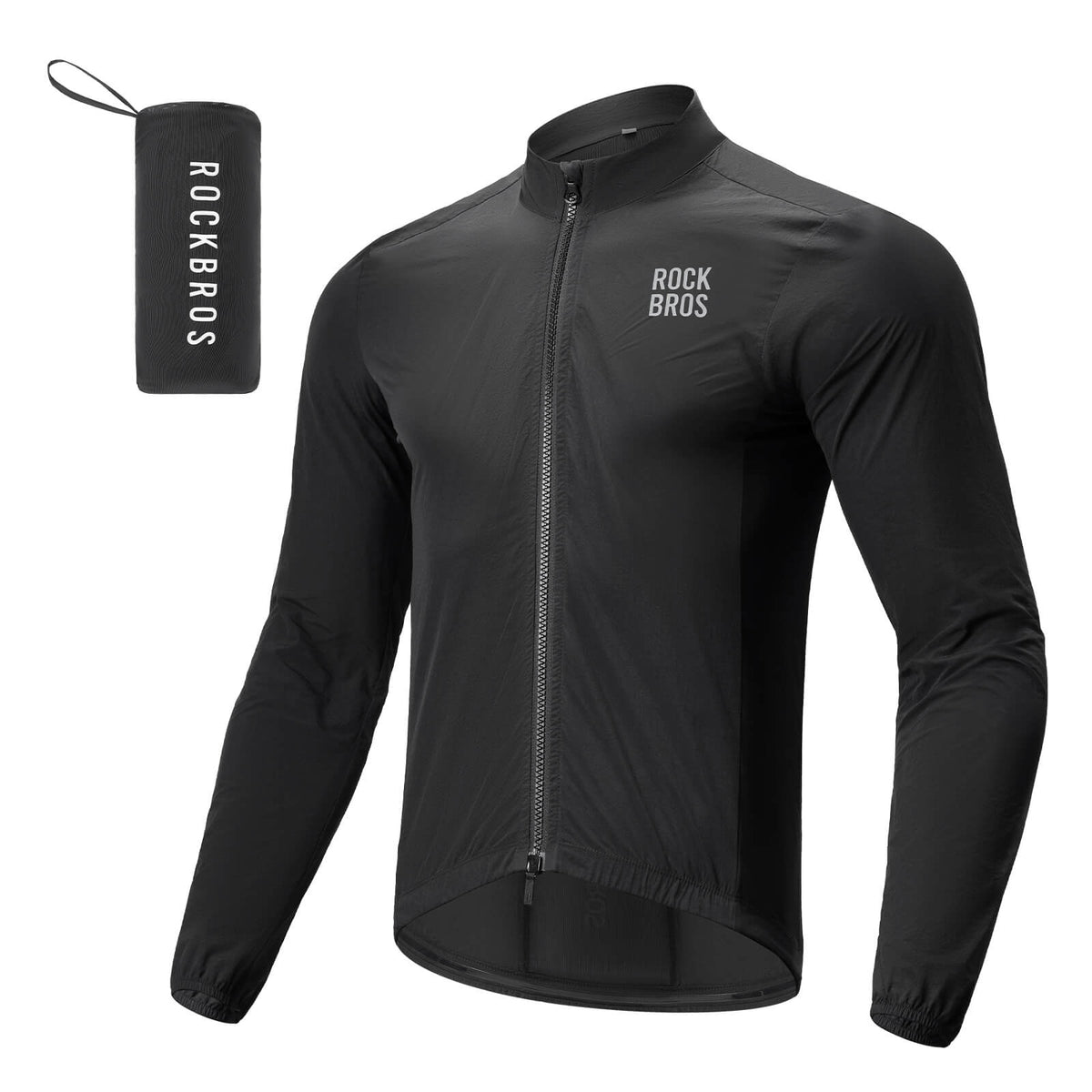 ROCKBROS Long-Sleeve Cycling Windbreaker Jacket – Ultimate Weather Protection!​ #Color_Black