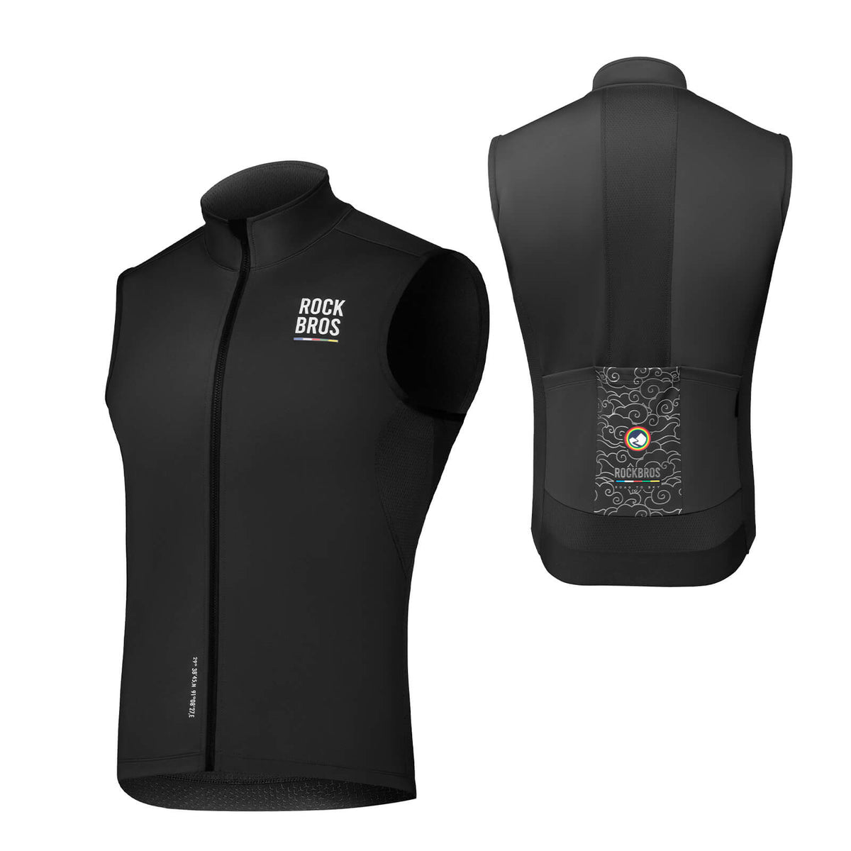 ROCKBROS Men¡¯s Cycling Vest, a windproof and lightweight gilet with UV protection, designed for spring and autumn cycling.
