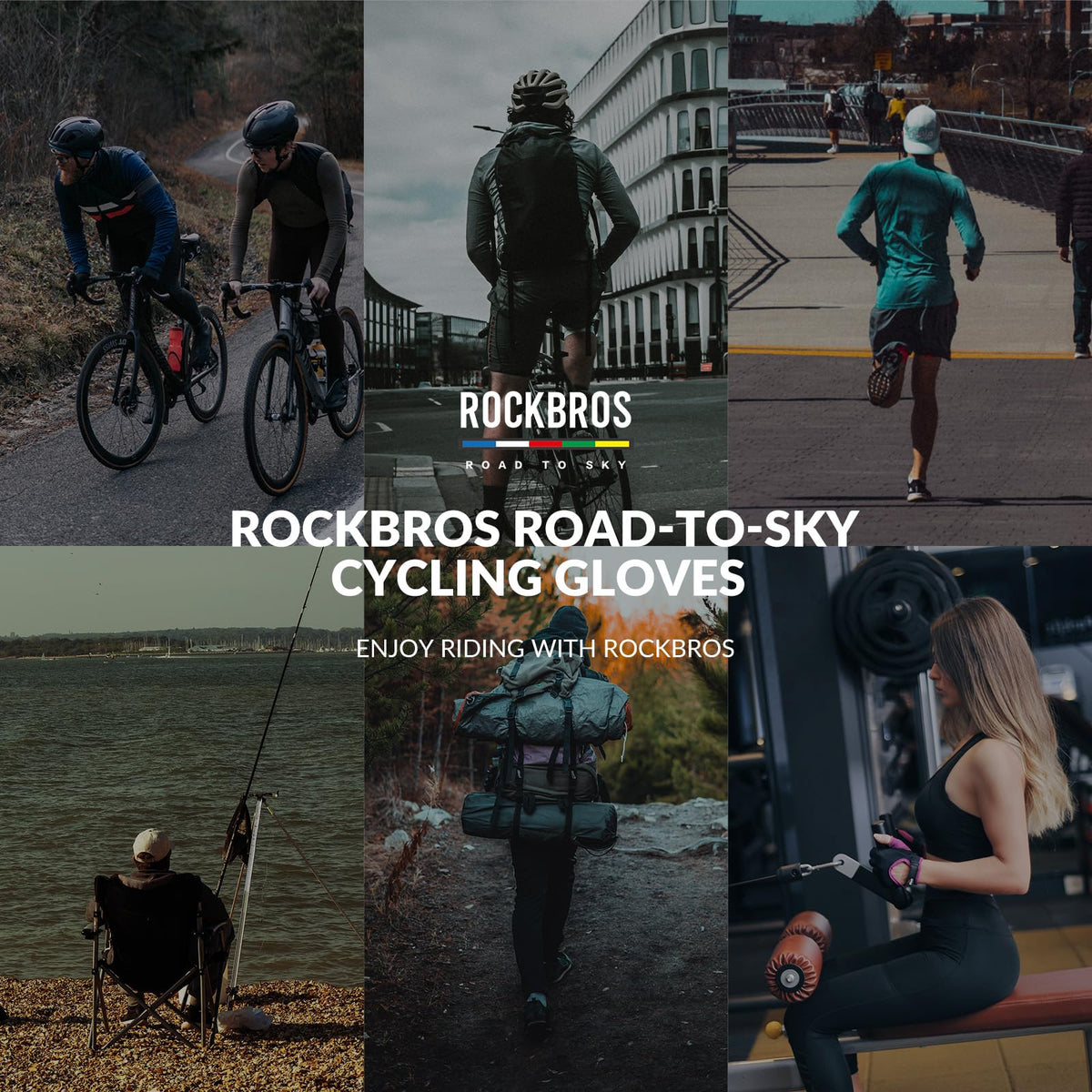 ROCKBROS Road-to-Sky Spring Summer Cycling Gloves Full Finger Touch Screen