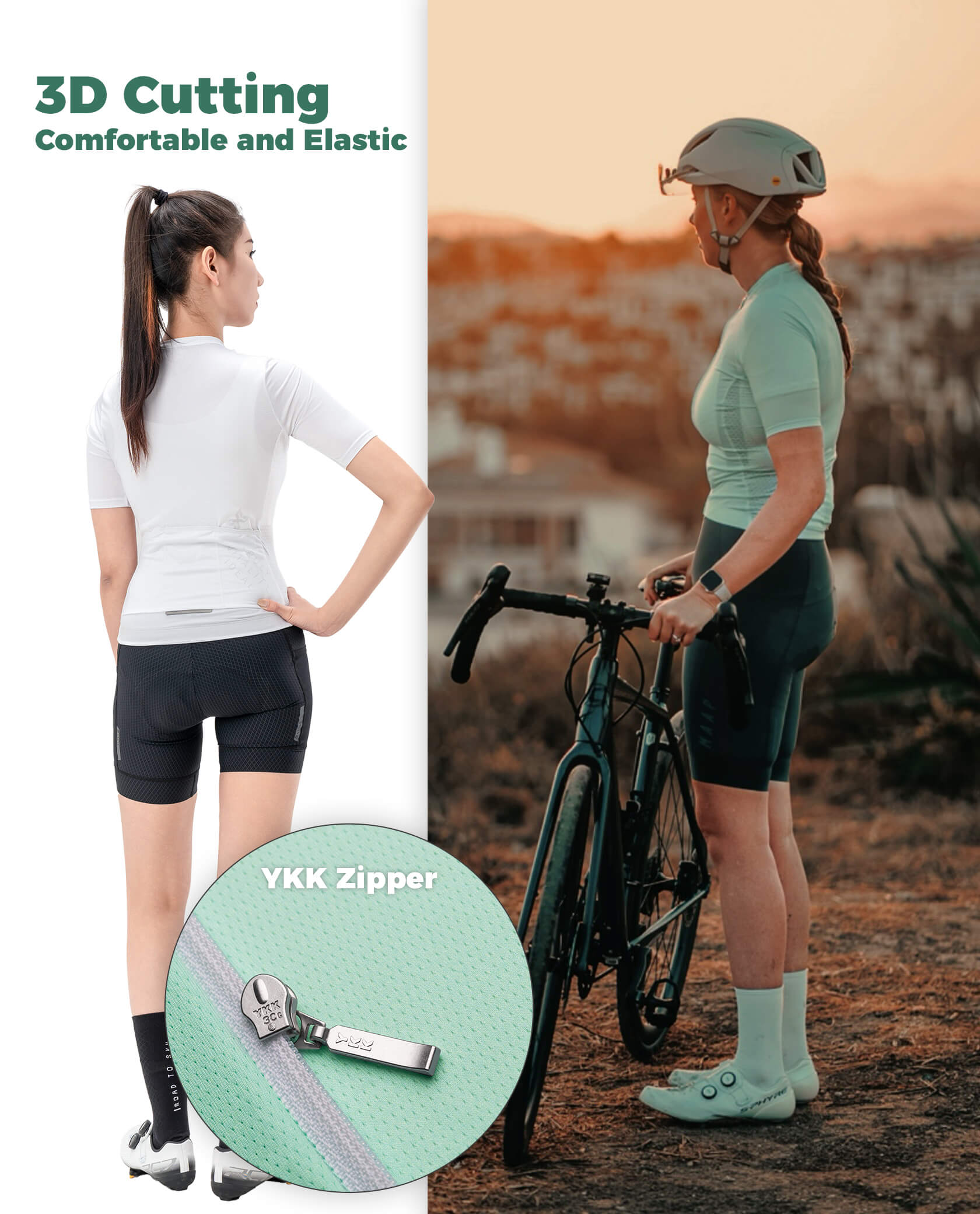 ROCKBROS women's TVI solid color short-sleeve cycling jersey