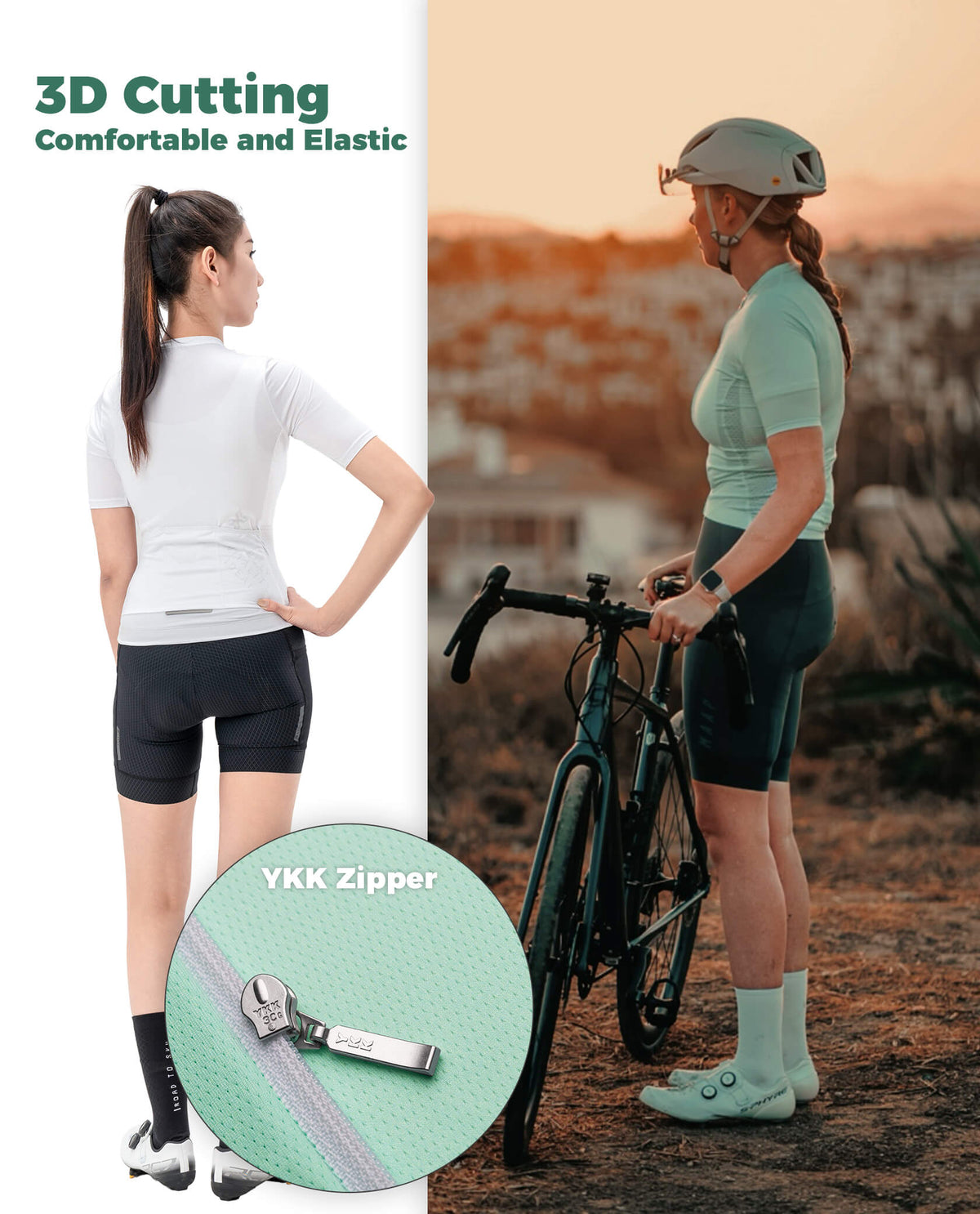 ROCKBROS women's TVI solid color short-sleeve cycling jersey