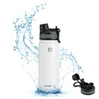 Botella de agua aislada de acero inoxidable ROCKBROS con pajita