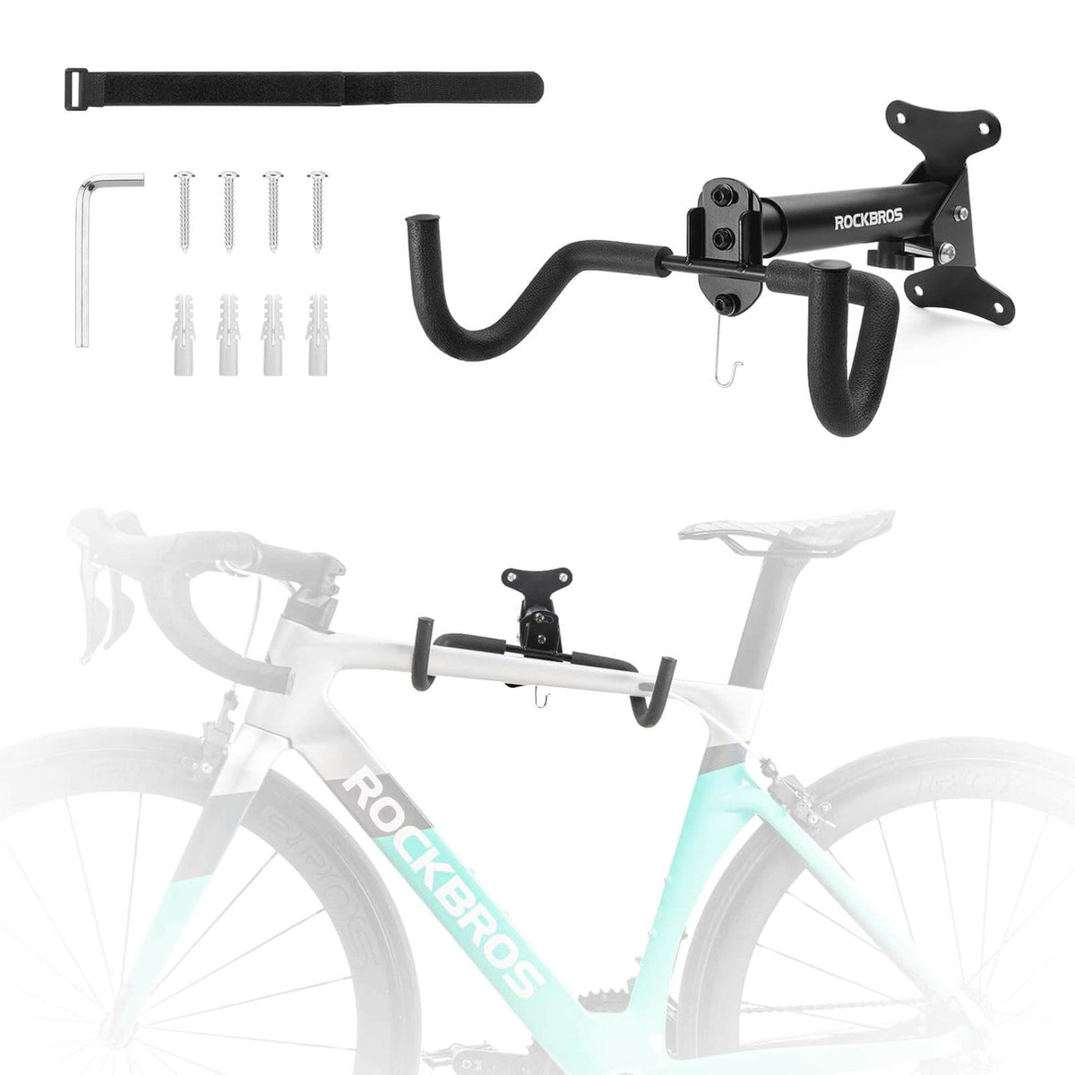 ROCKBROS Wall-Mounted Bike Hanger 33 lb Capacity