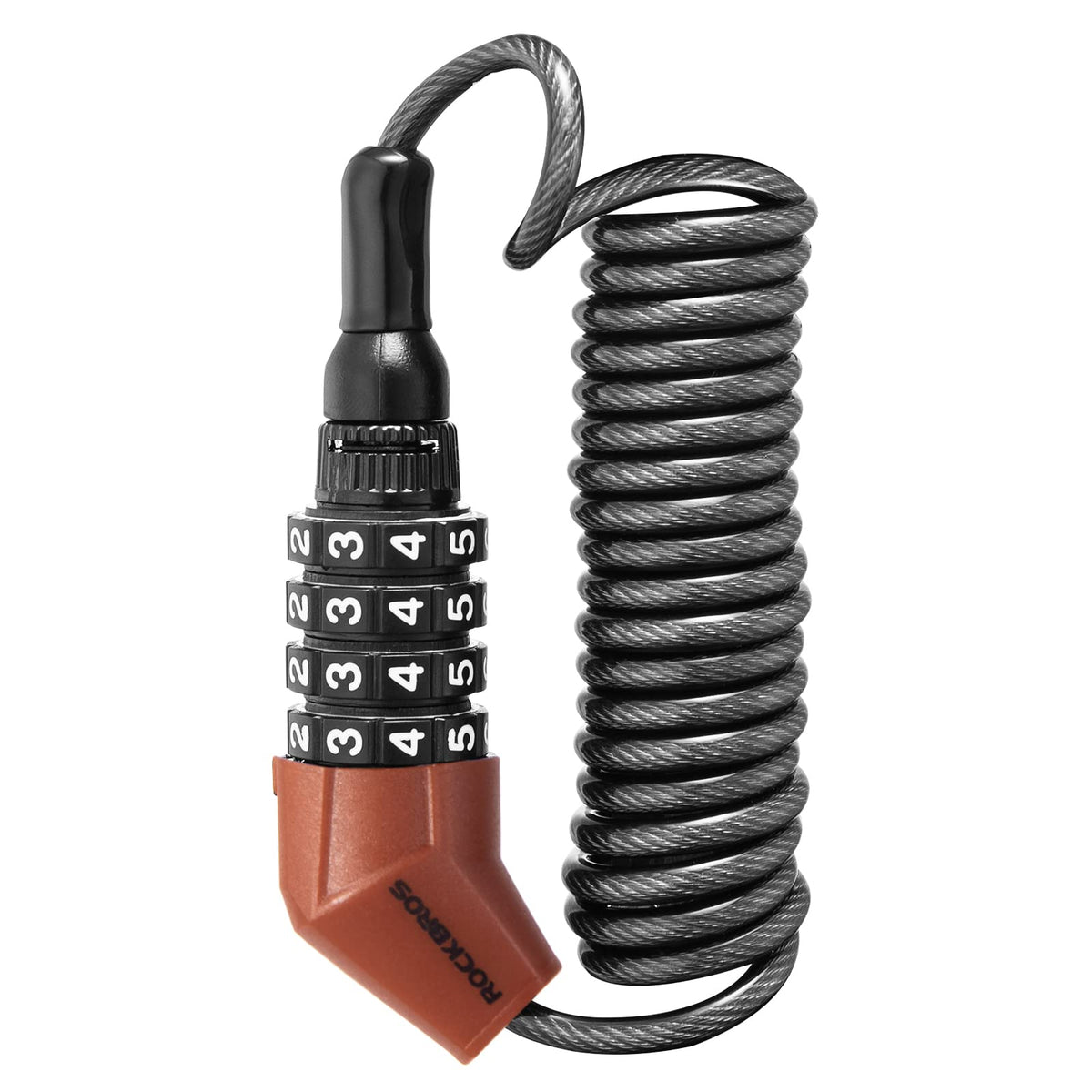 ROCKBROS Lightweight Helmet Lock, Resettable Combination Cable Lock for Bike & Luggage