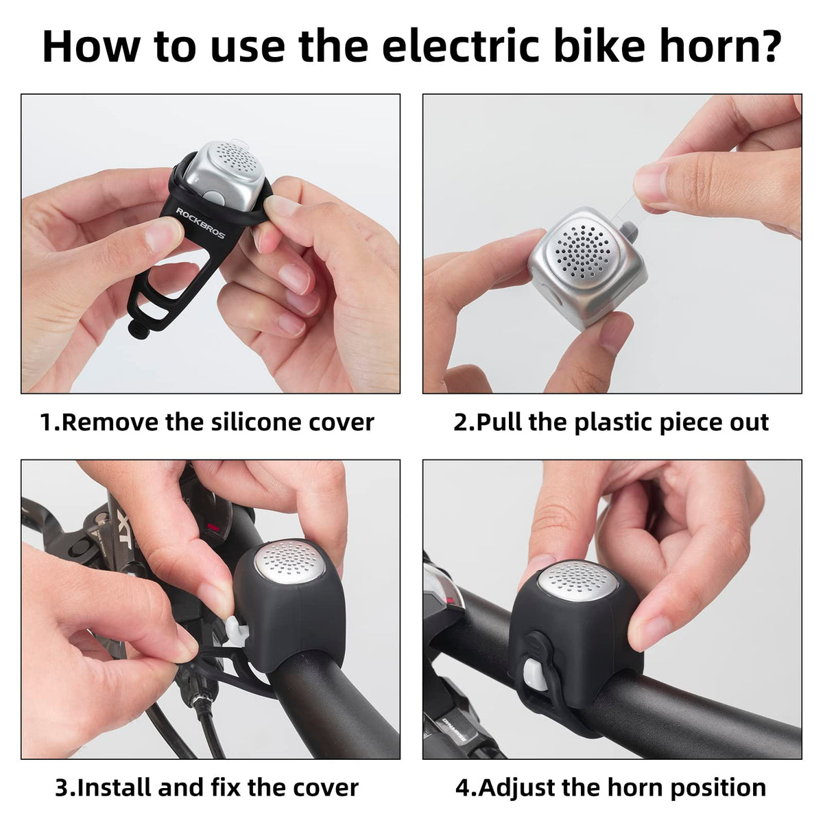 ROCKBROS Electric Bicycle Bells Loud Horn Ring Rainproof 3 Modes 90DB - ROCKBROS