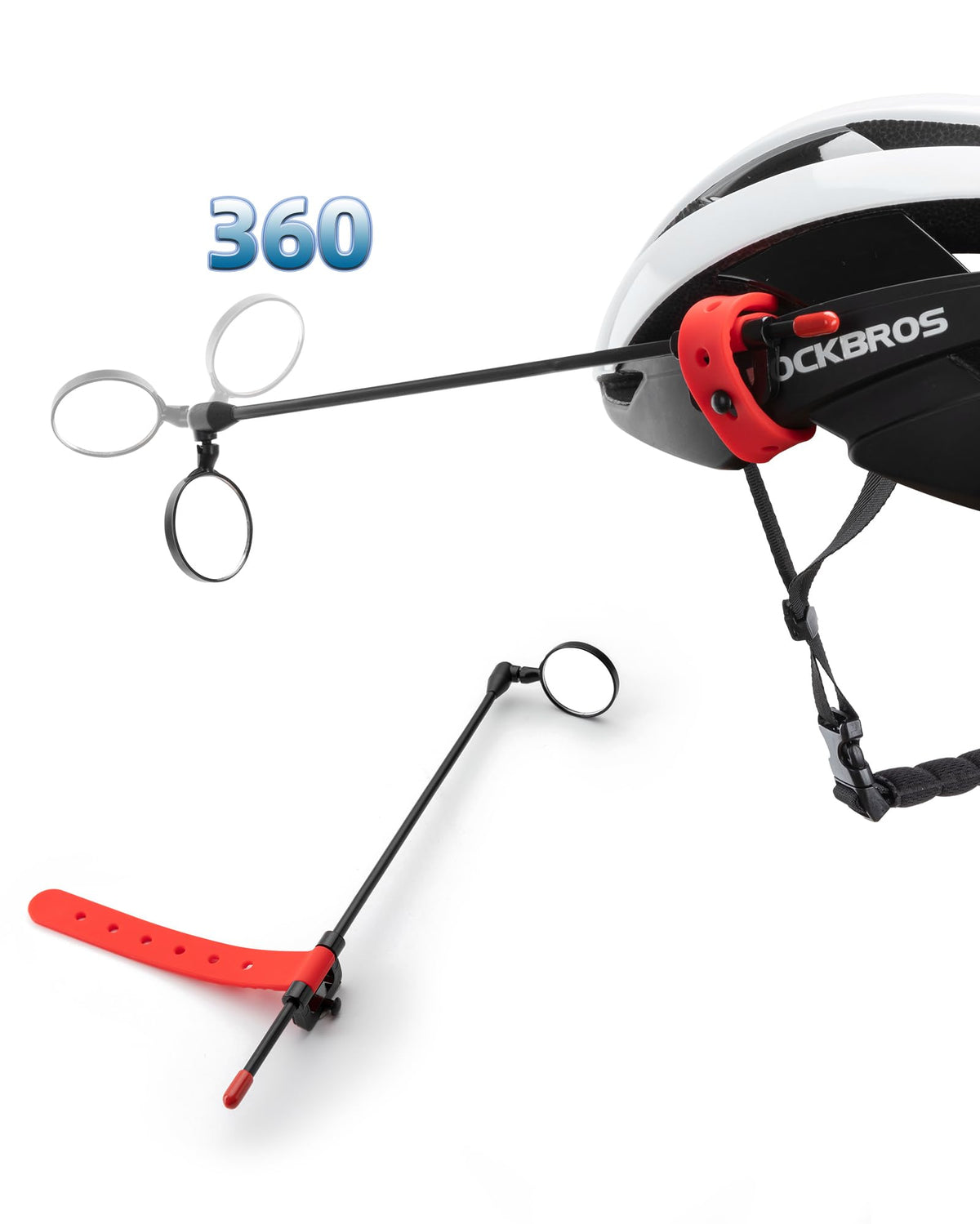 ROCKBROS Bike Helmet Mirror Detachable Fixing Way ycling Mirror - ROCKBROS