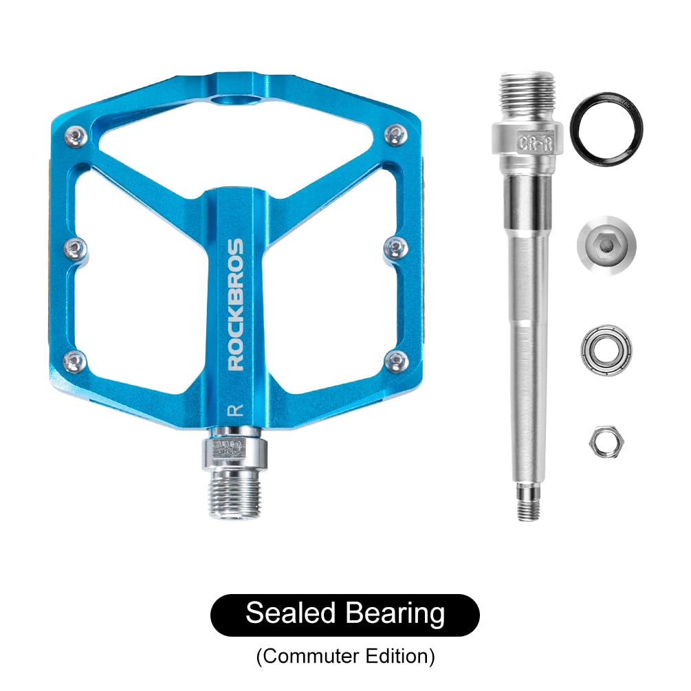 ROCKBROS MTB Reflective Aluminum Pedals 9/16" Sealed Bearing Lightweight - ROCKBROS