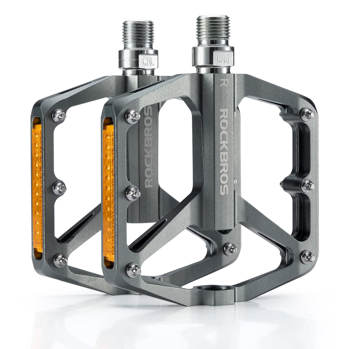 ROCKBROS MTB Reflective Aluminum Pedals 9/16" Sealed Bearing Lightweight - ROCKBROS