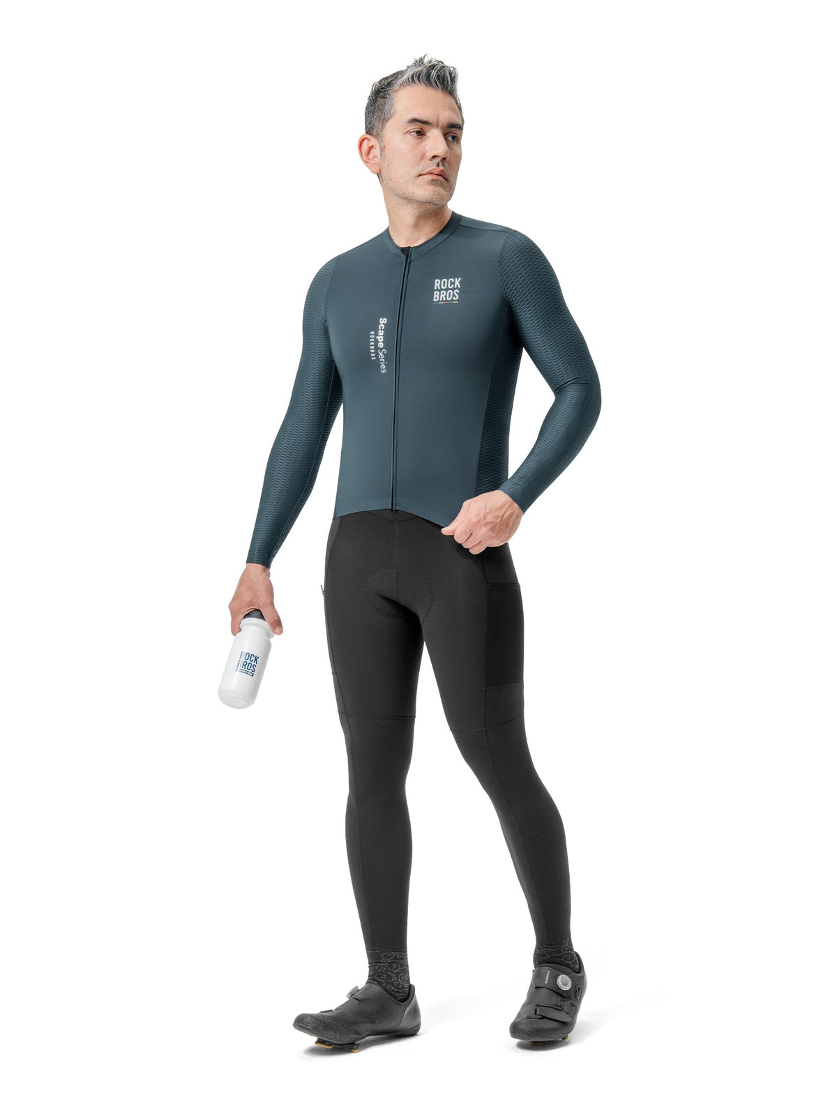 Road To Sky ¨C Men¡¯s Grey Long-Sleeve Cycling Jersey