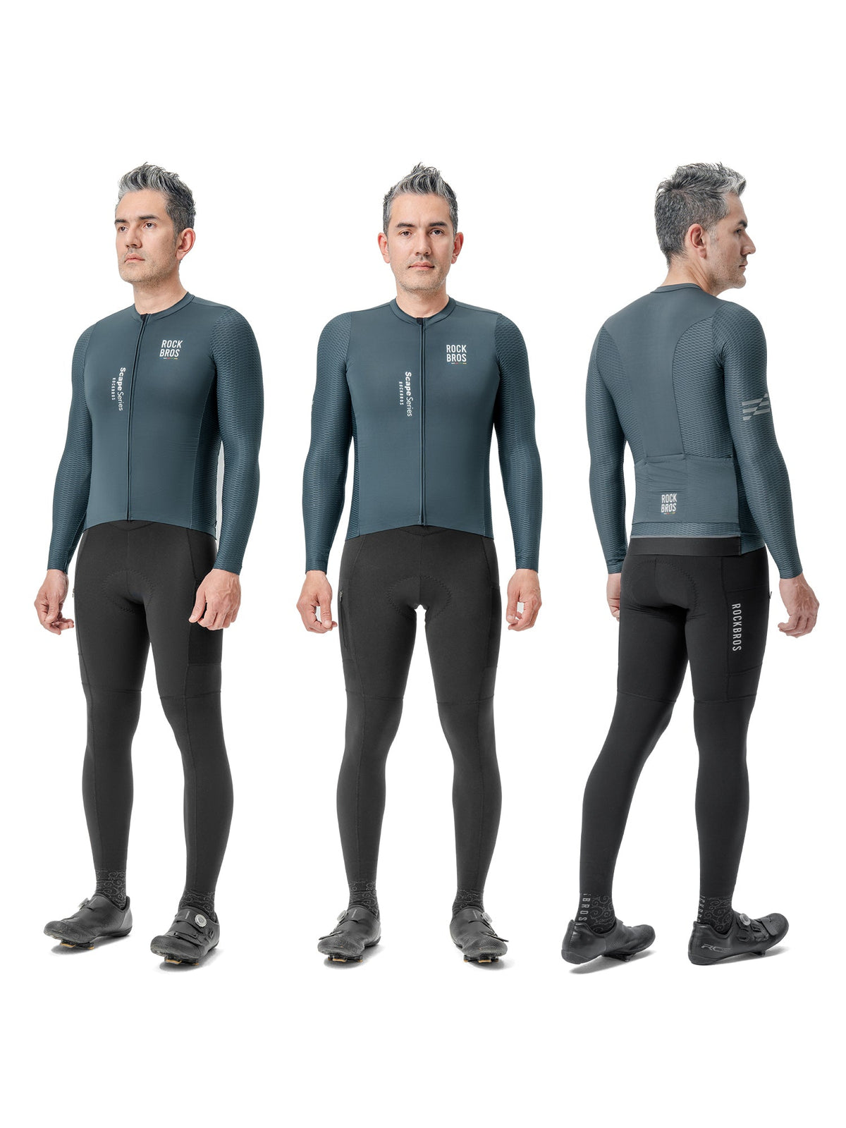 Road To Sky ¨C Men¡¯s Grey Long-Sleeve Cycling Jersey