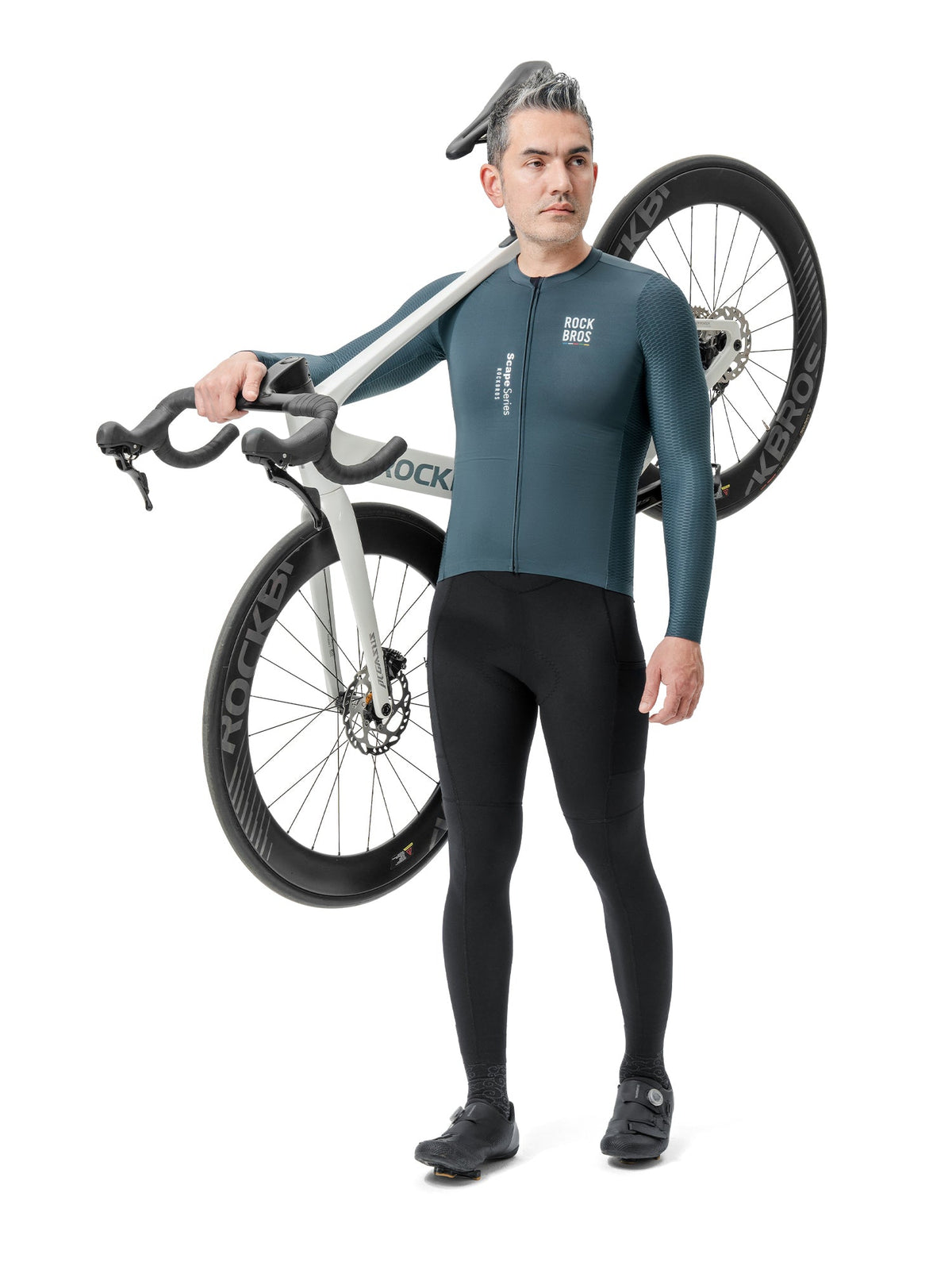 Road To Sky ¨C Men¡¯s Grey Long-Sleeve Cycling Jersey