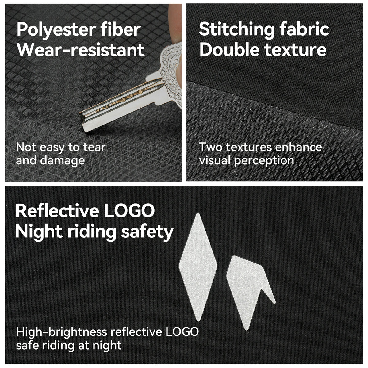 Outdoor shot of waterproof front fork rack bag.