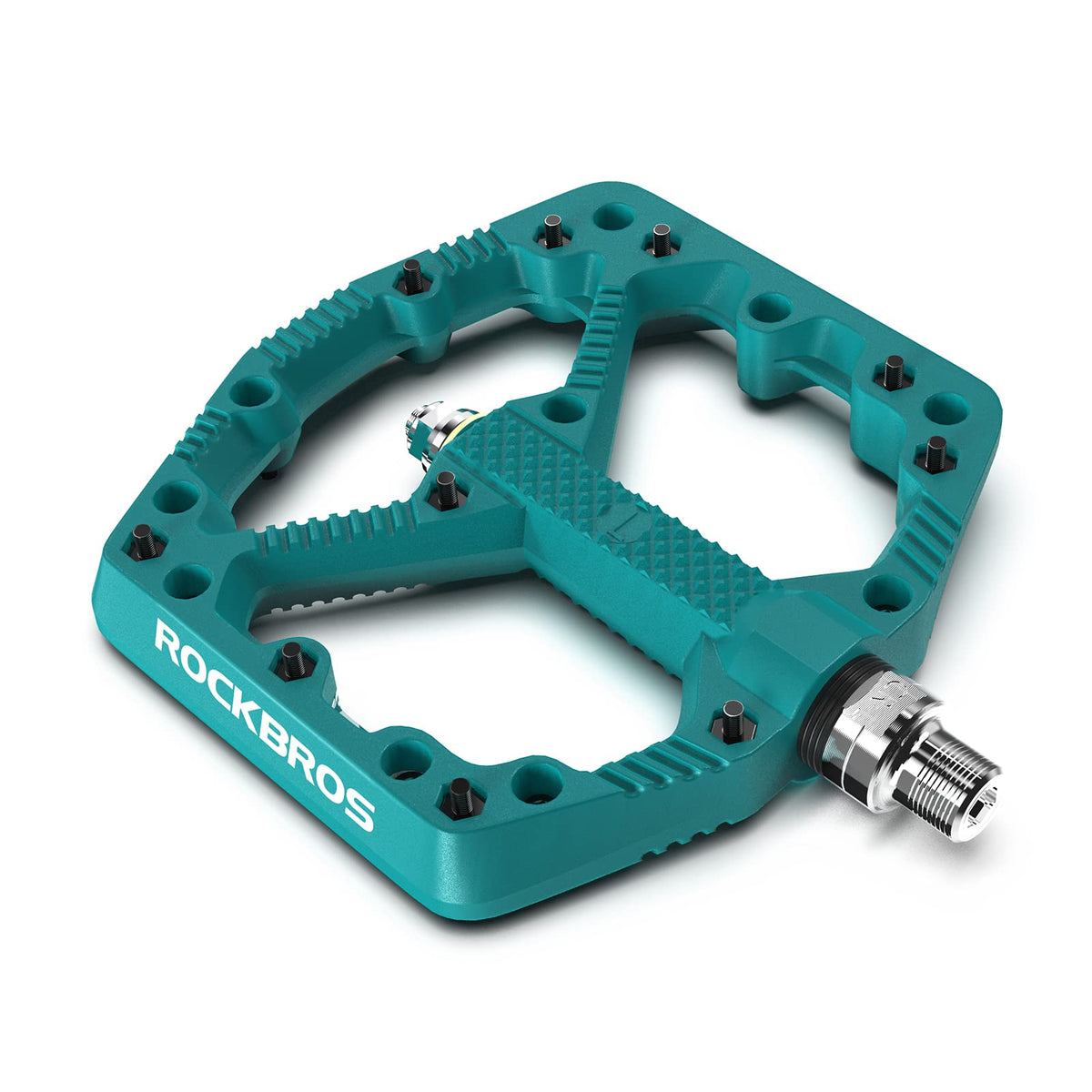 ROCKBROS Mountain Bike Pedals Flat MTB Pedals Nylon Fiber Bicycle Platform Pedals - ROCKBROS