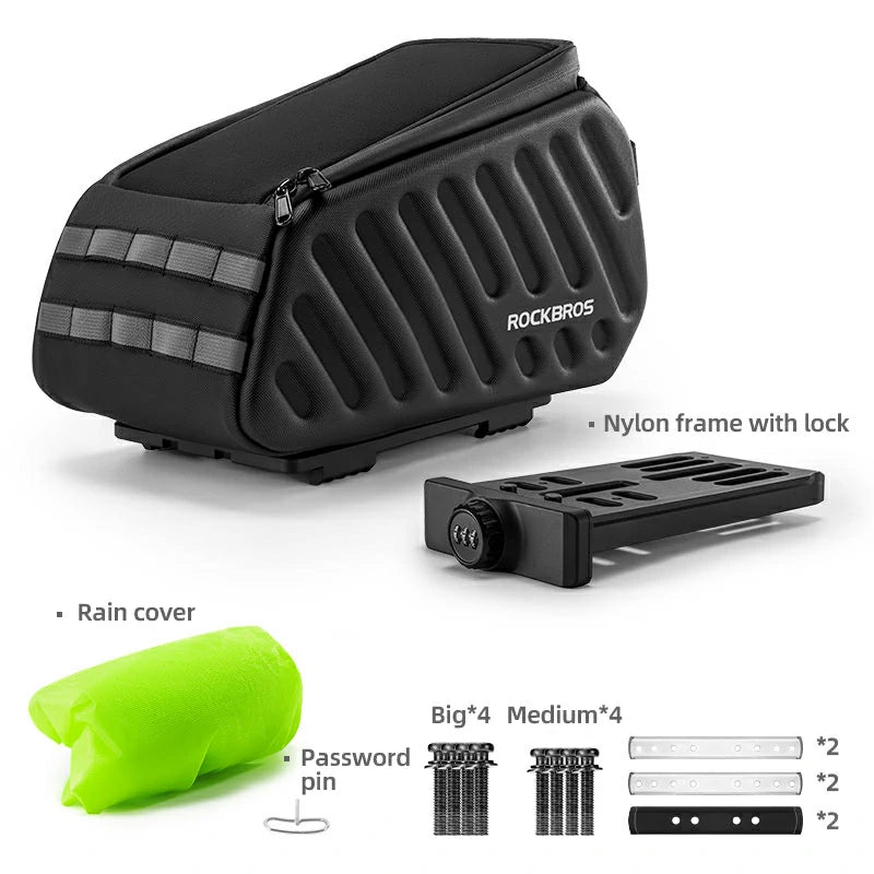 ROCKBROS Hard Shell EVA Bike Rack Bags Waterproof with Lock 7.5L