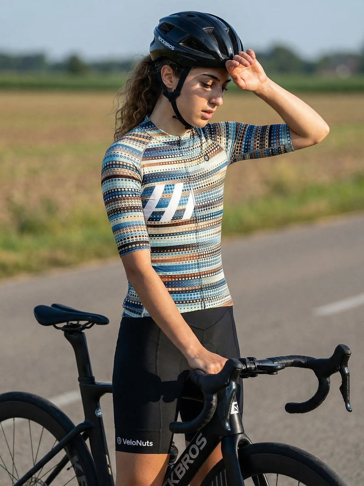 Women's Cycling Jersey Retro Signal#Type_Dotwave Stripe