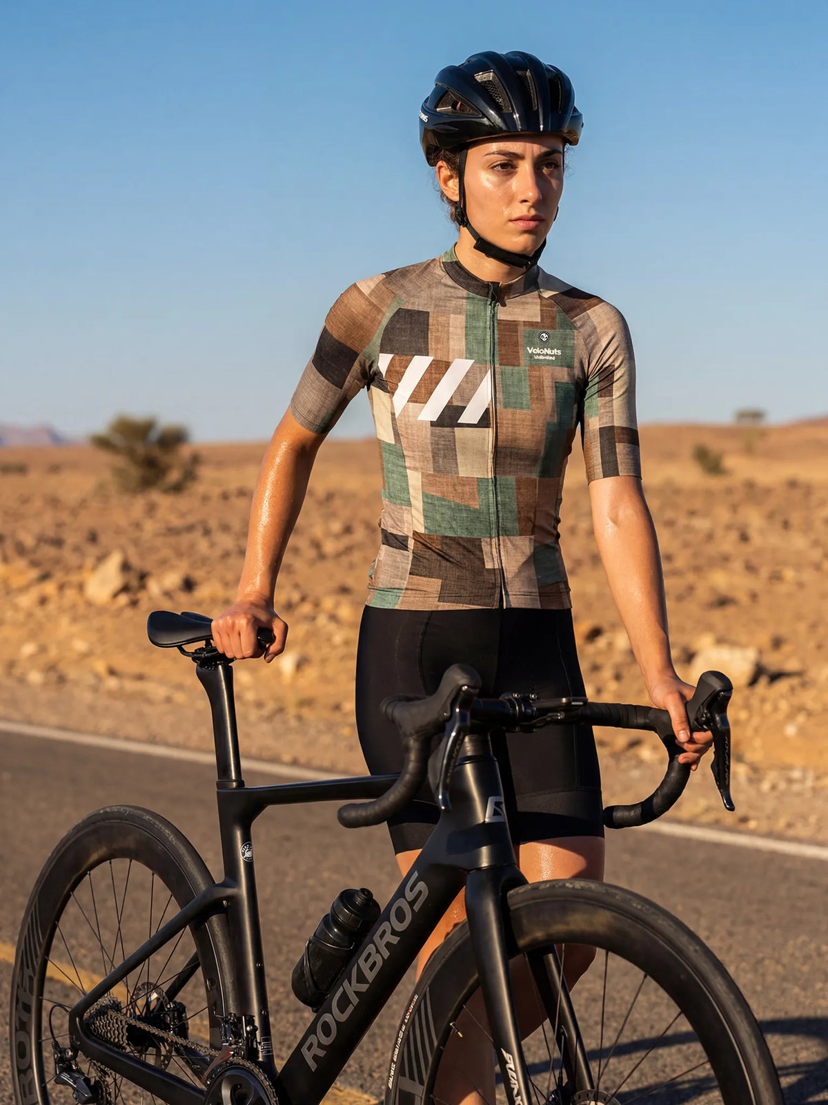 Women's Cycling Jersey Terrain Blocks#Type_Linen Patchwork