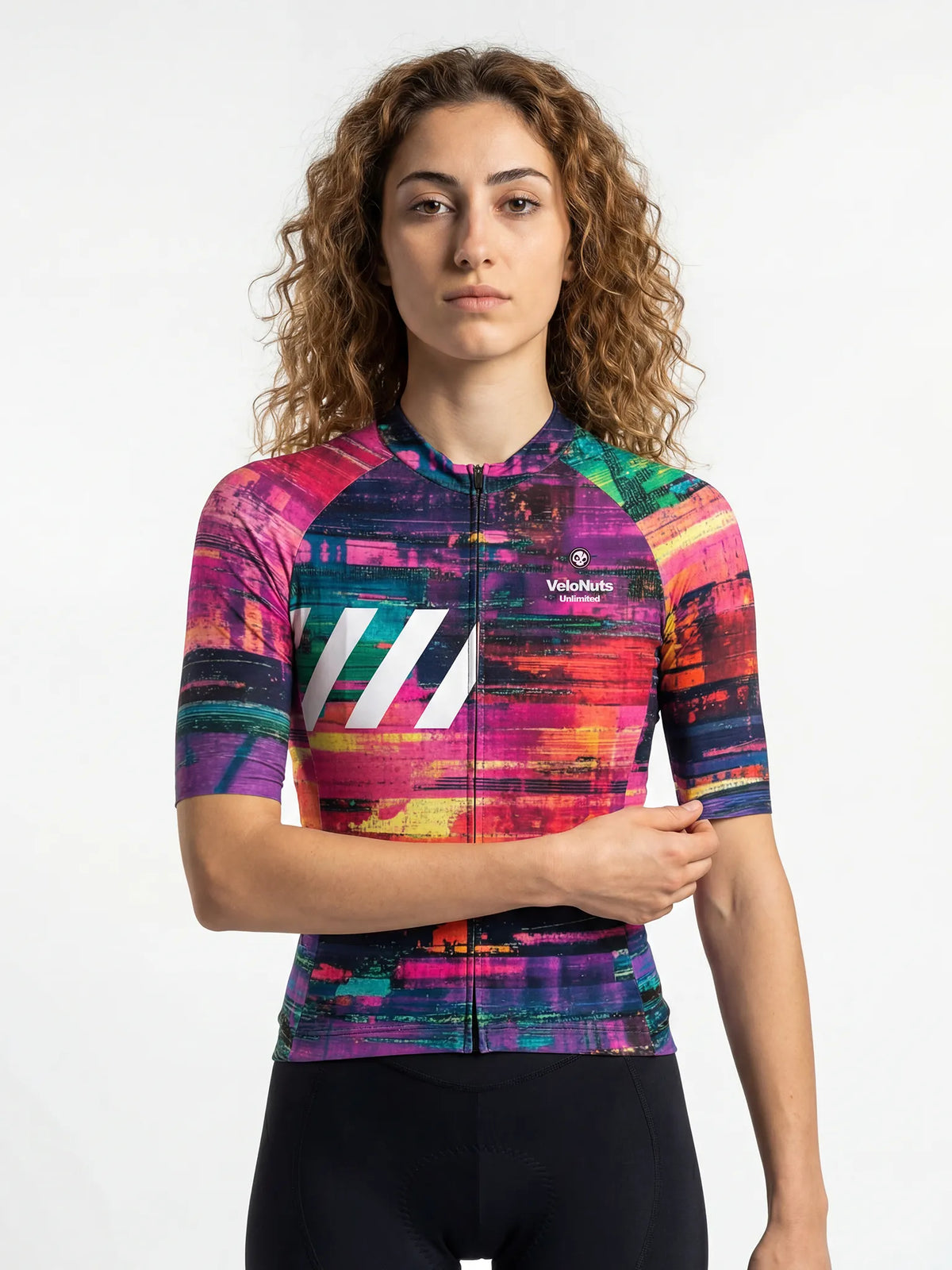 Women's Cycling Jersey Pixel Riot#Type_Neon Glitch