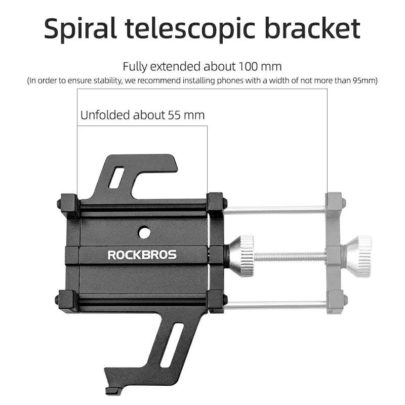 Aluminum Alloy Phone Mount Fits 2.2–3.7 in Wide