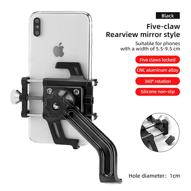 Aluminum Alloy Phone Mount Fits 2.2–3.7 in Wide