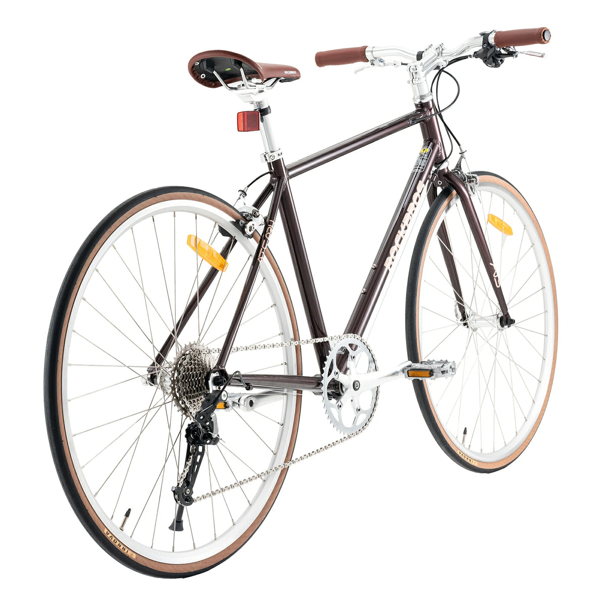 #color_Brown Rear view of ATS Classic 700C Road Bike in brown