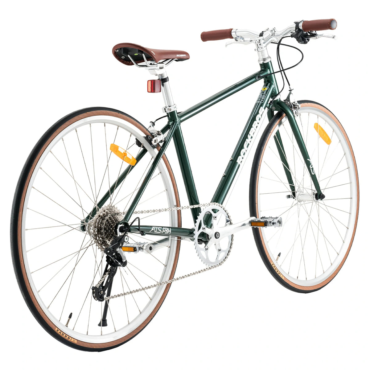 Back view of ATS Classic 700C Road Bike in green  #color_green