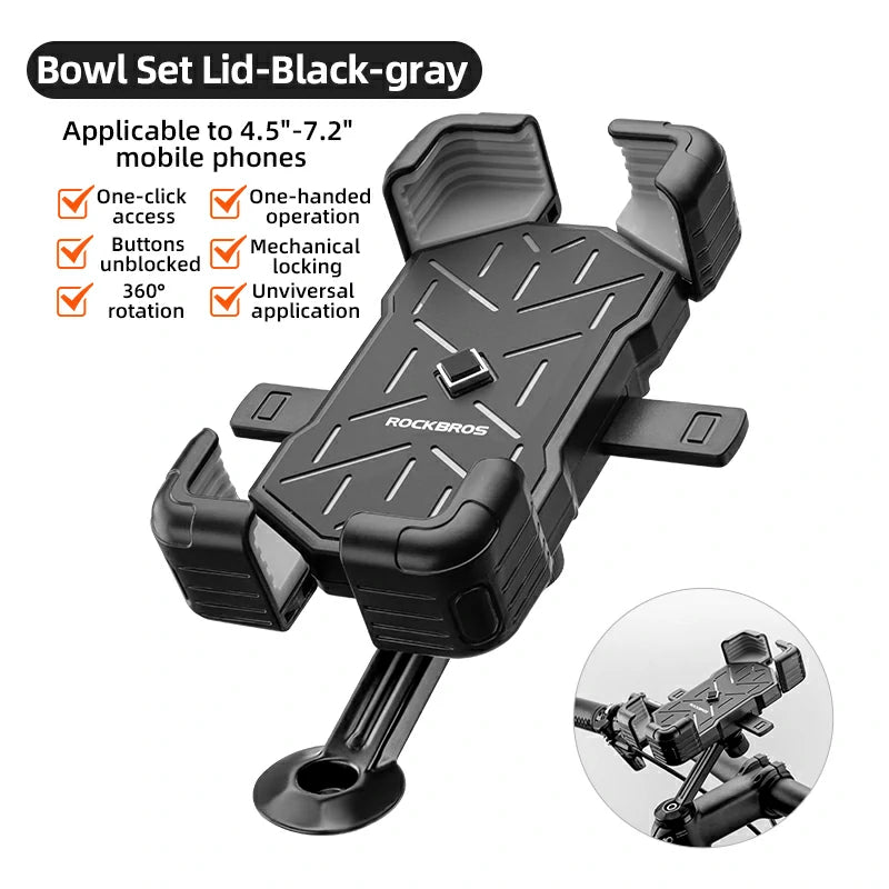 ROCKBROS HW-117 Bike Phone Mount 1s Lock Bike