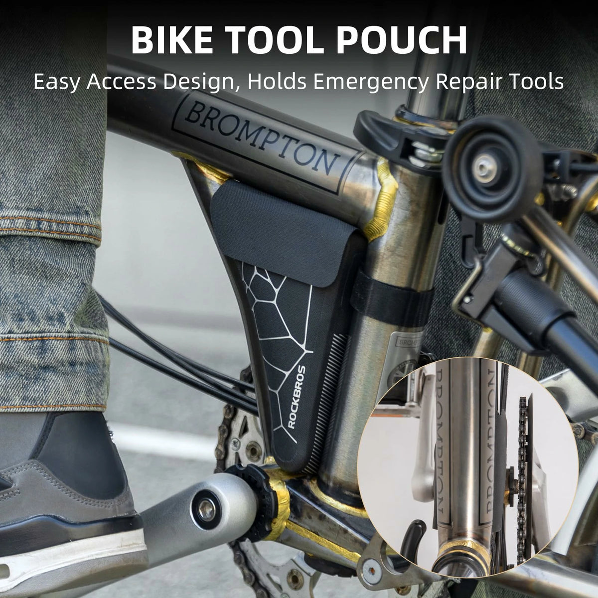 Bike Frame Storage Bag, Waterproof Bicycle Triangle Pouch