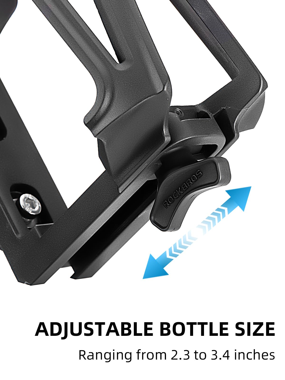 ROCKBROS Adjustable Water Bottle Holder for 2.3-3" Bottles, Bike & Motorcycle Mount