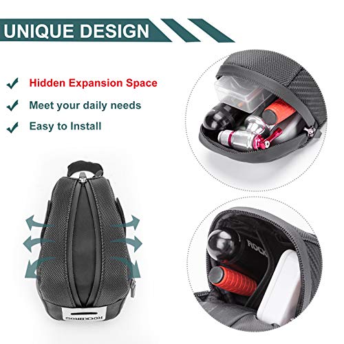 Bolsa para sillín de bicicleta con correa, paquete en cuña para ciclismo 0,75 L